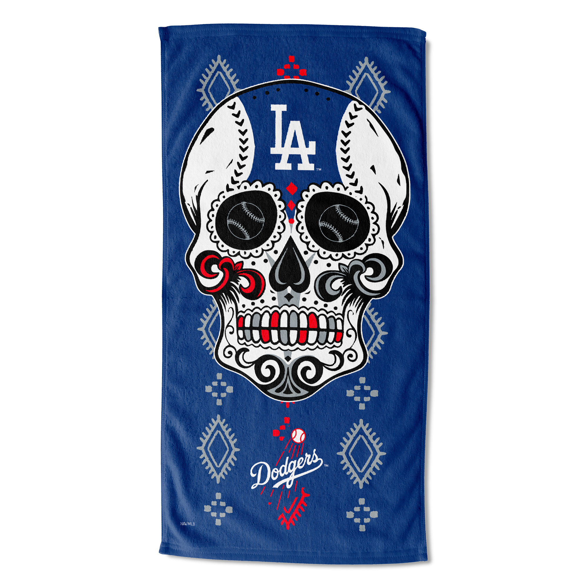 The Northwest Group Los Angeles Dodgers 30" x 60" Candy Skull Printed Beach Towel