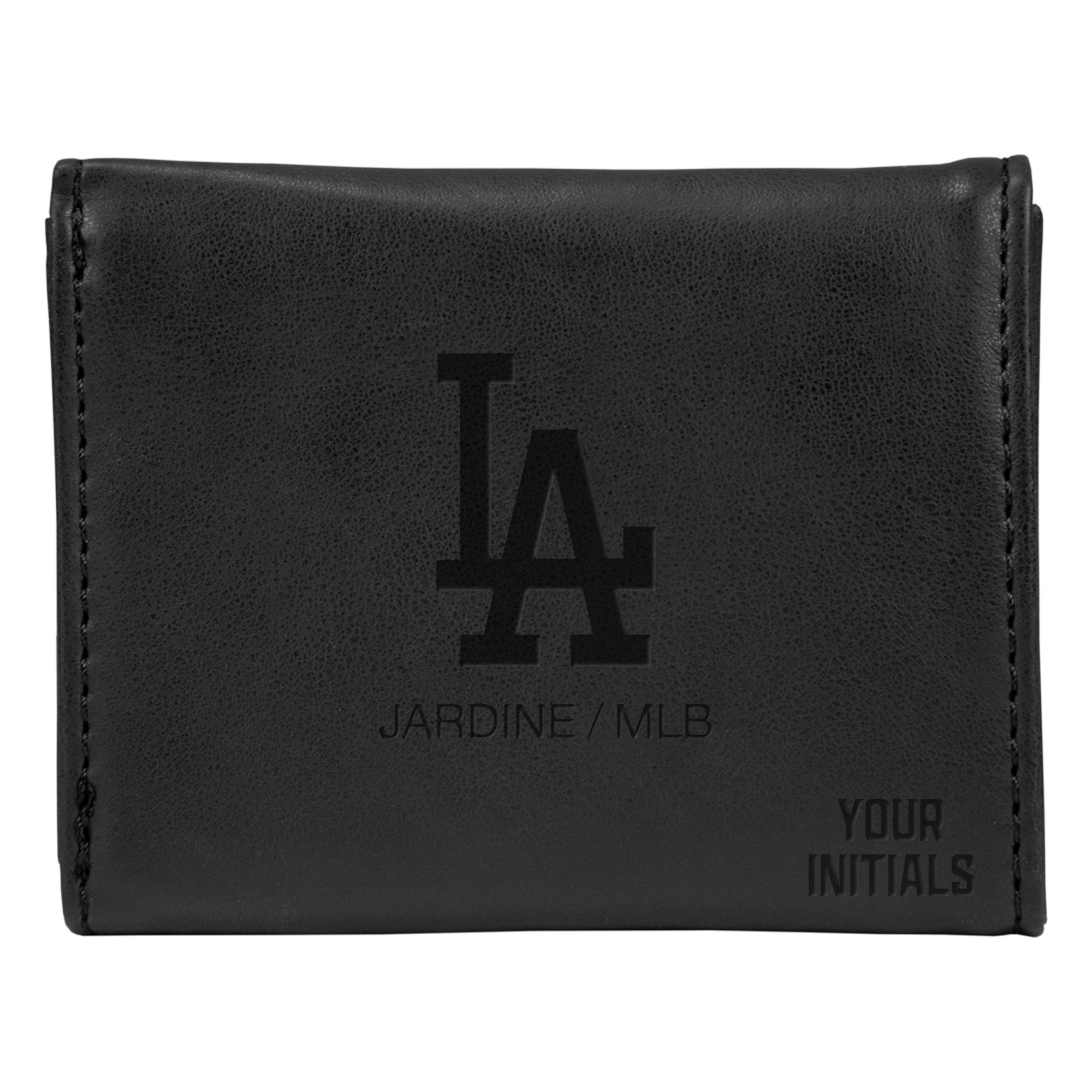 Black Los Angeles Dodgers Personalized Trifold Wallet