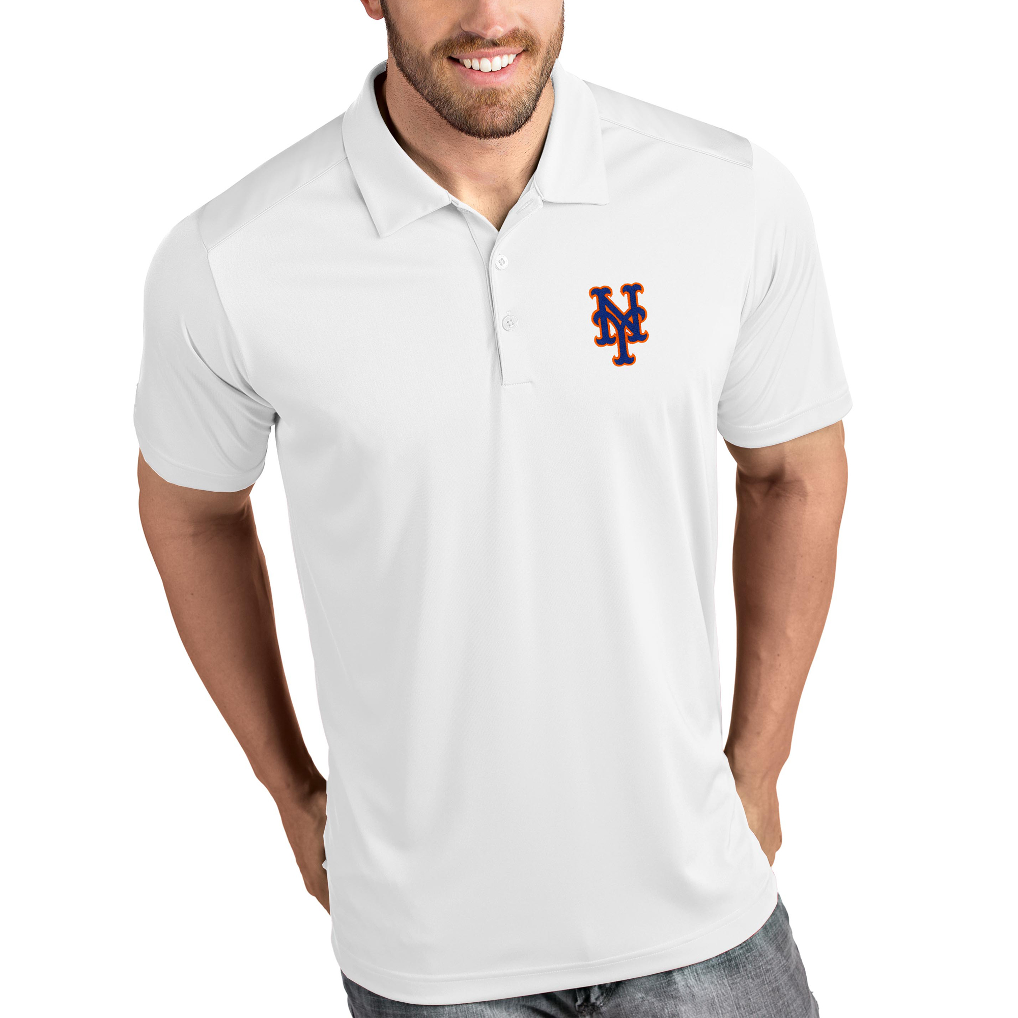 Men’s Antigua White New York Mets Tribute Polo