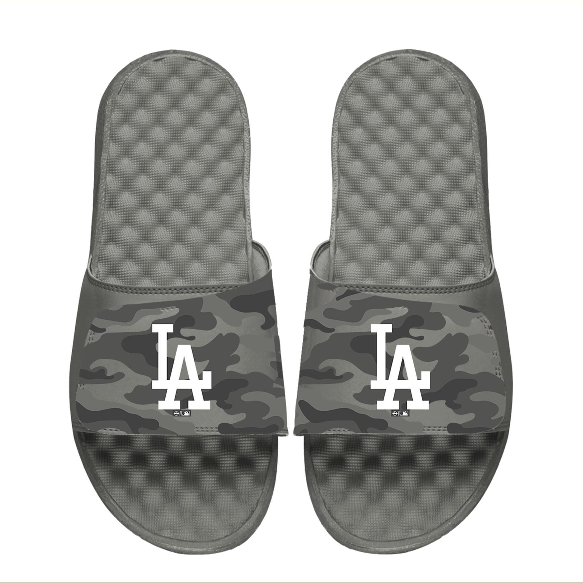 Men’s ISlide Gray Los Angeles Dodgers Camo Slide Sandals