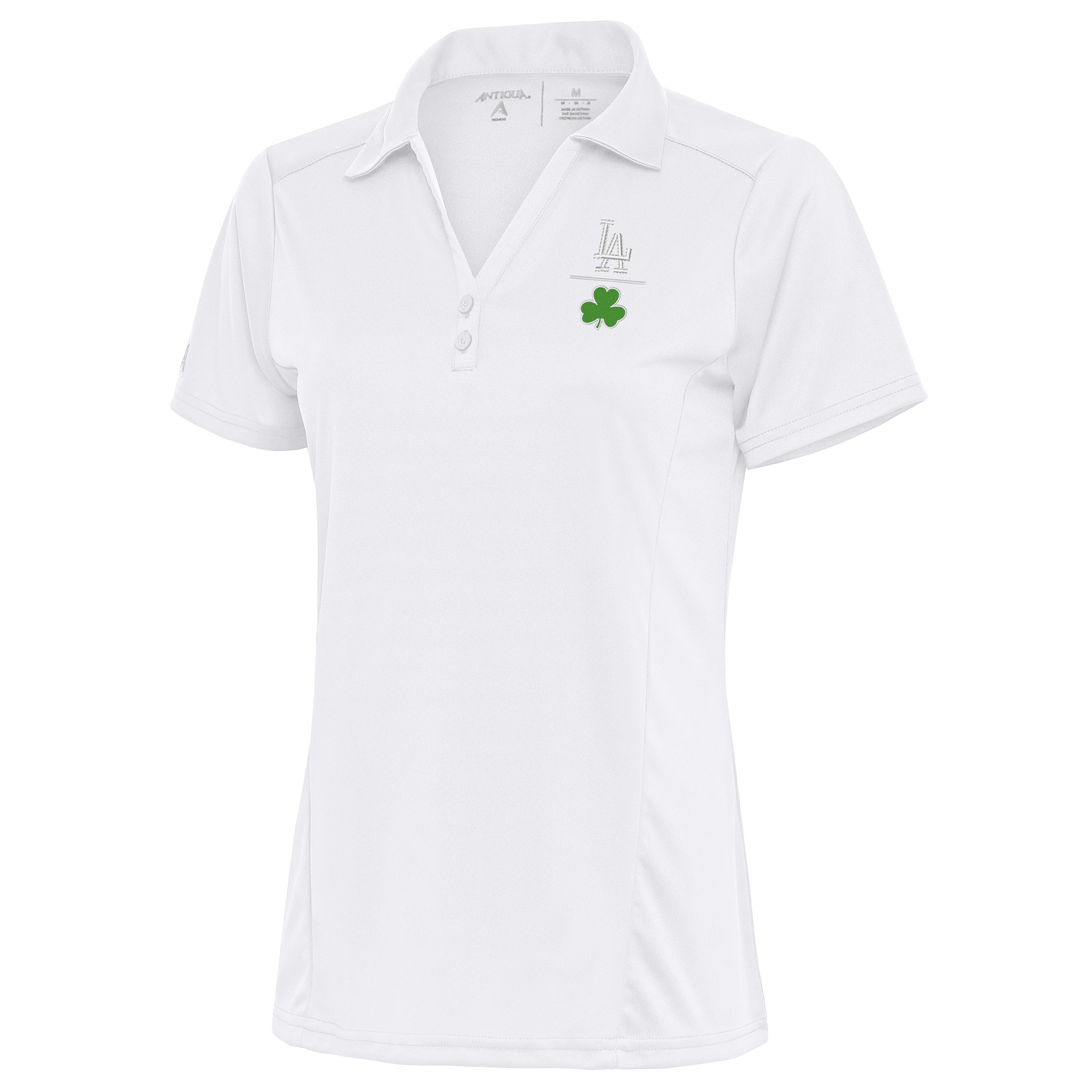 Women’s Antigua  White Los Angeles Dodgers Shamrock Tribute Polo