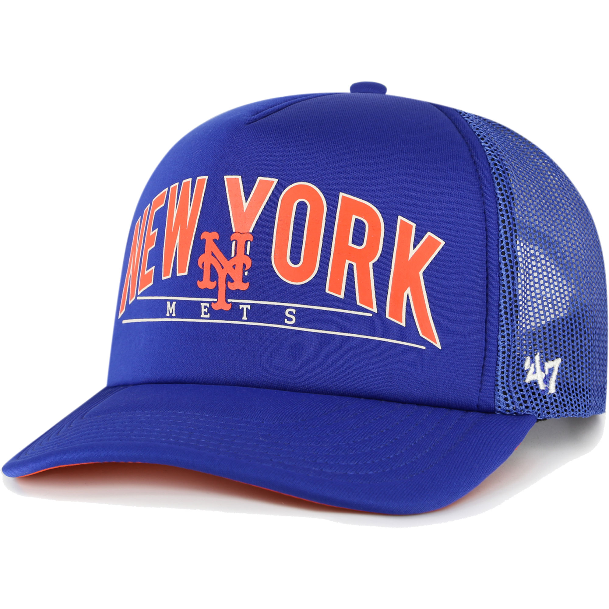 Men’s ’47 Royal New York Mets Backhaul Foam Trucker Snapback Hat