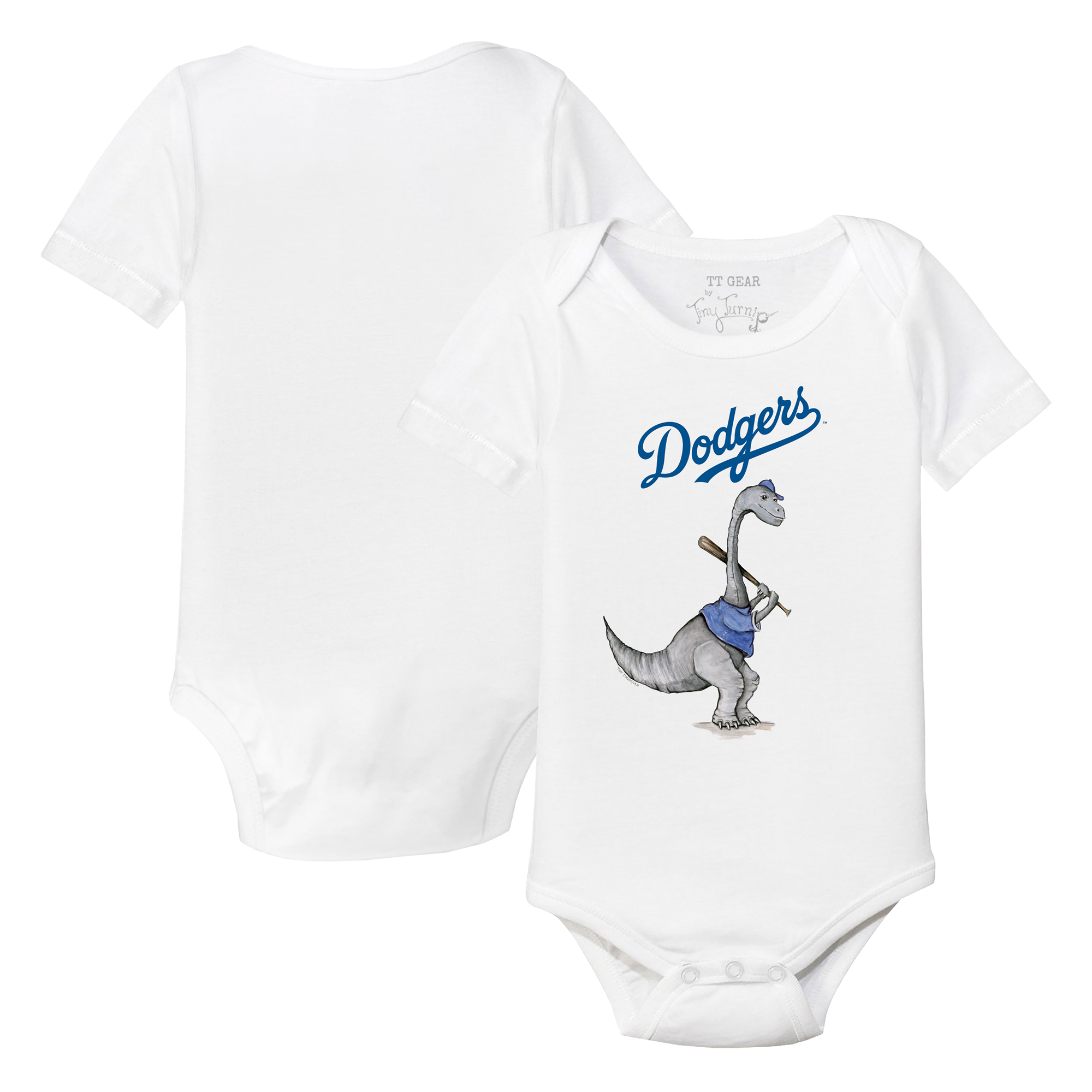 Infant Tiny Turnip White Los Angeles Dodgers Bronto Bodysuit