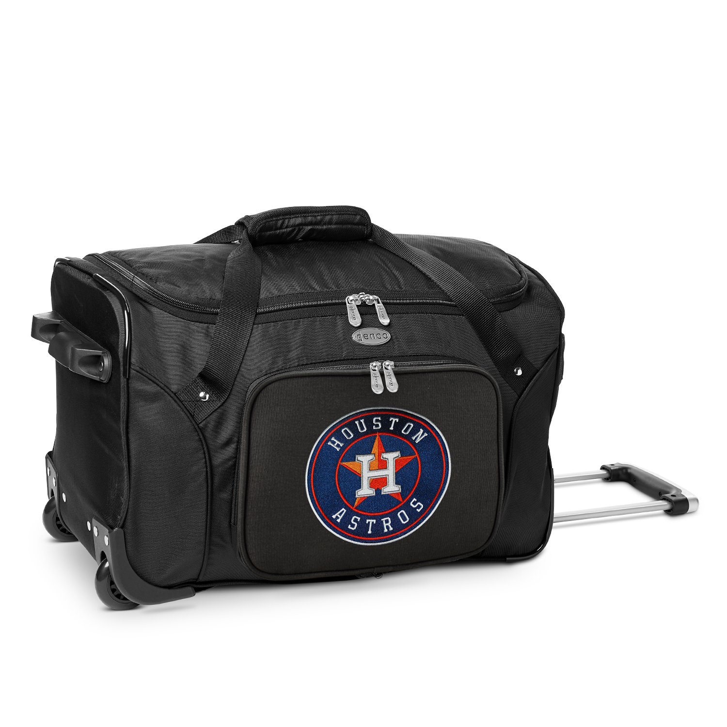 MOJO Black Houston Astros 22″ 2-Wheeled Duffel Bag Houston Astros Fan Edition