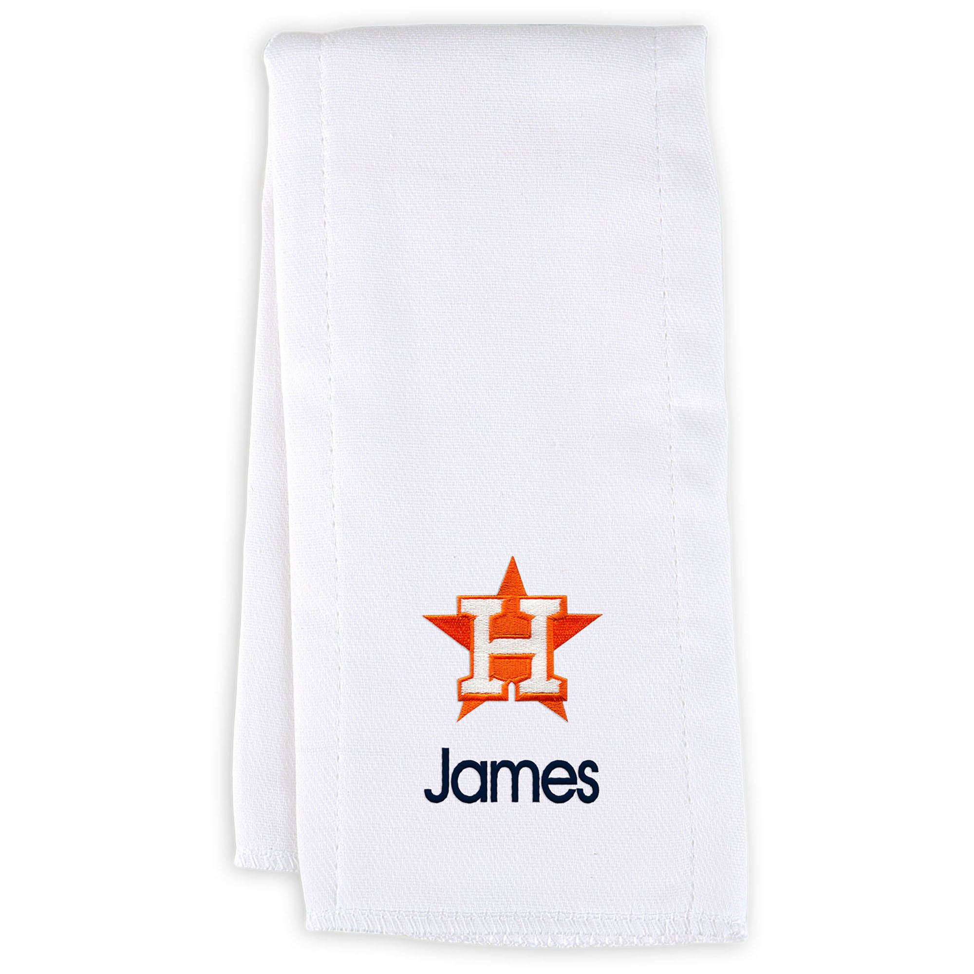Infant White Houston Astros Personalized Burp Cloth Houston Astros Fan Edition