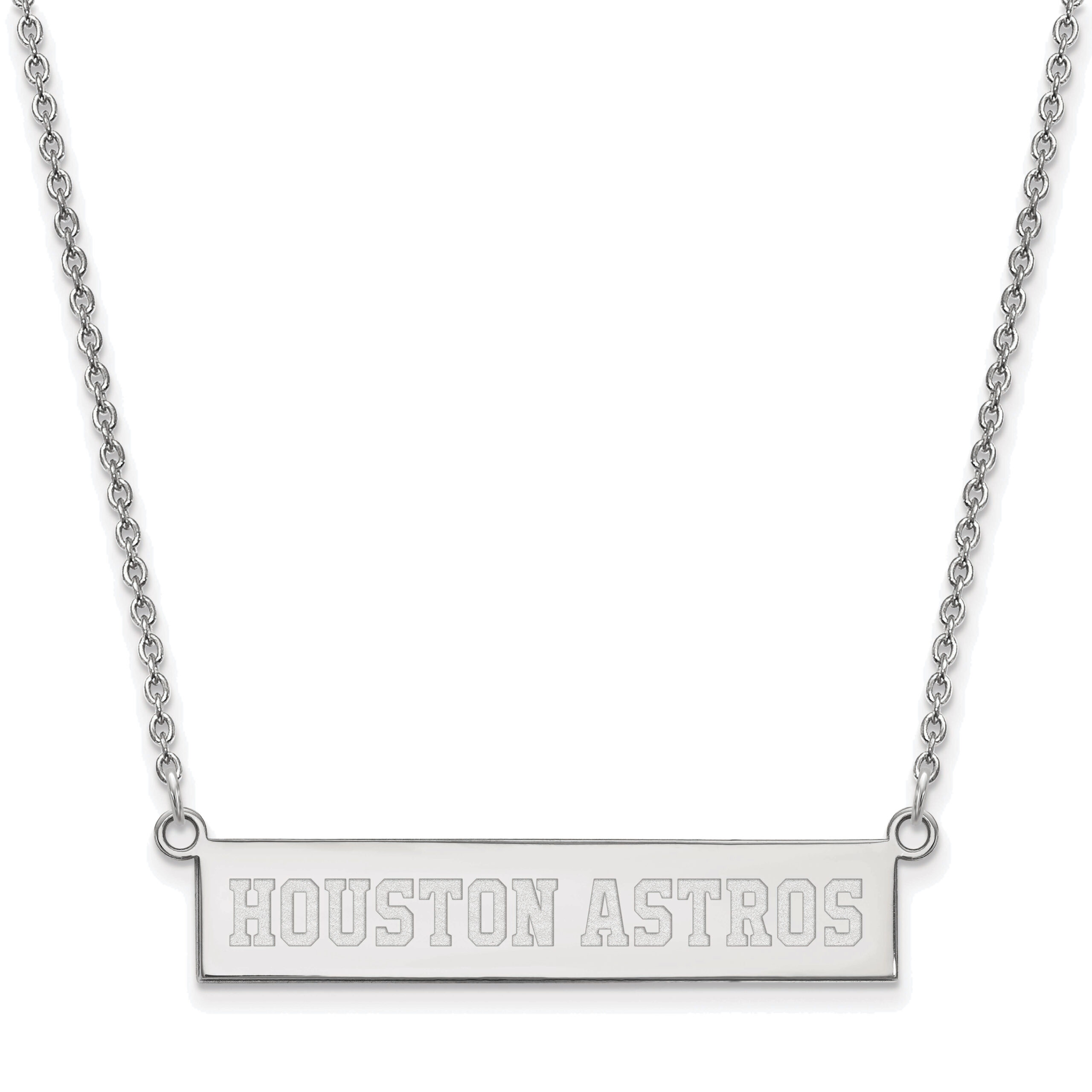 Women’s Houston Astros Sterling Silver Small Bar Necklace Houston Astros Fan Edition