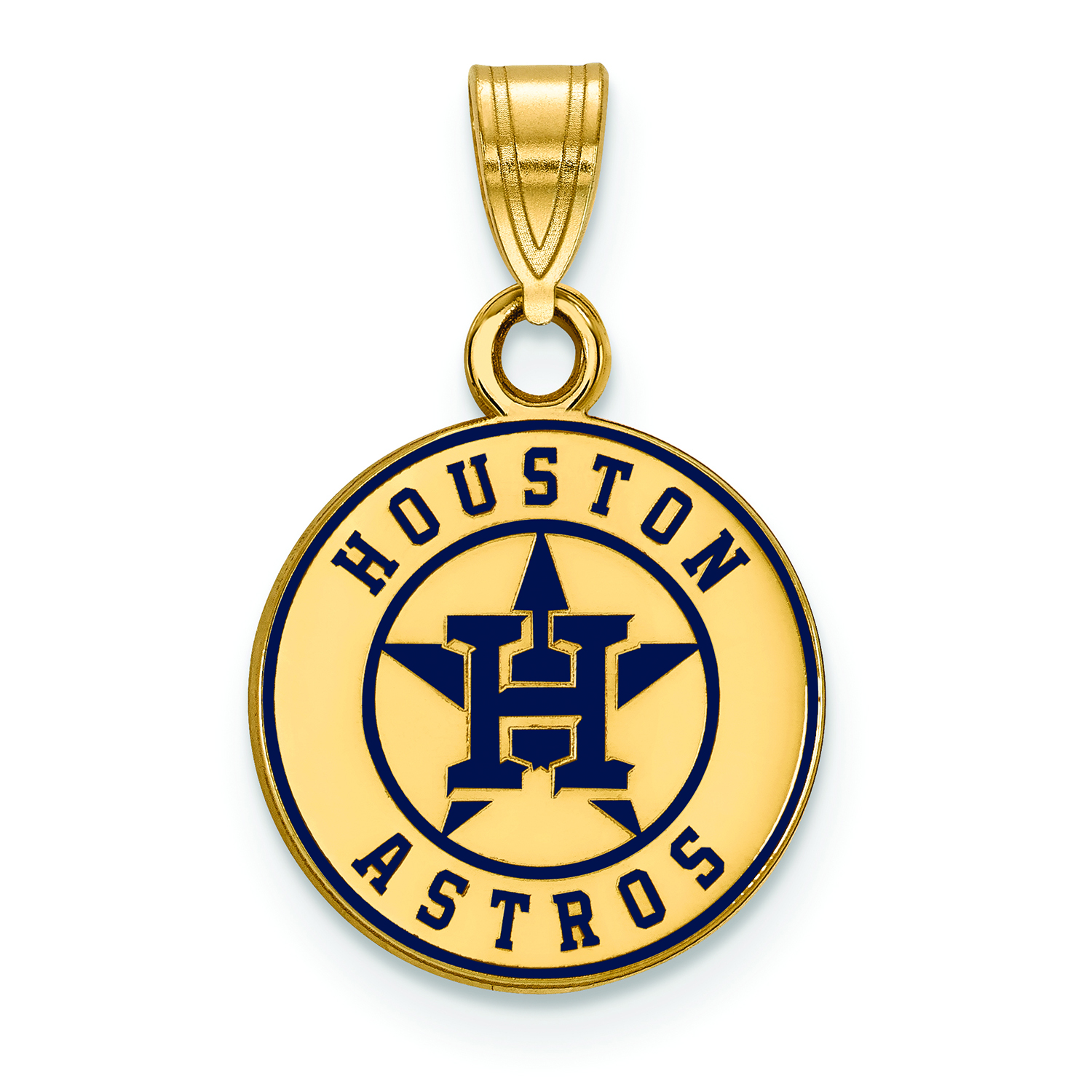 Women’s Houston Astros Gold-Plated Enamel Pendant Houston Astros Fan Edition
