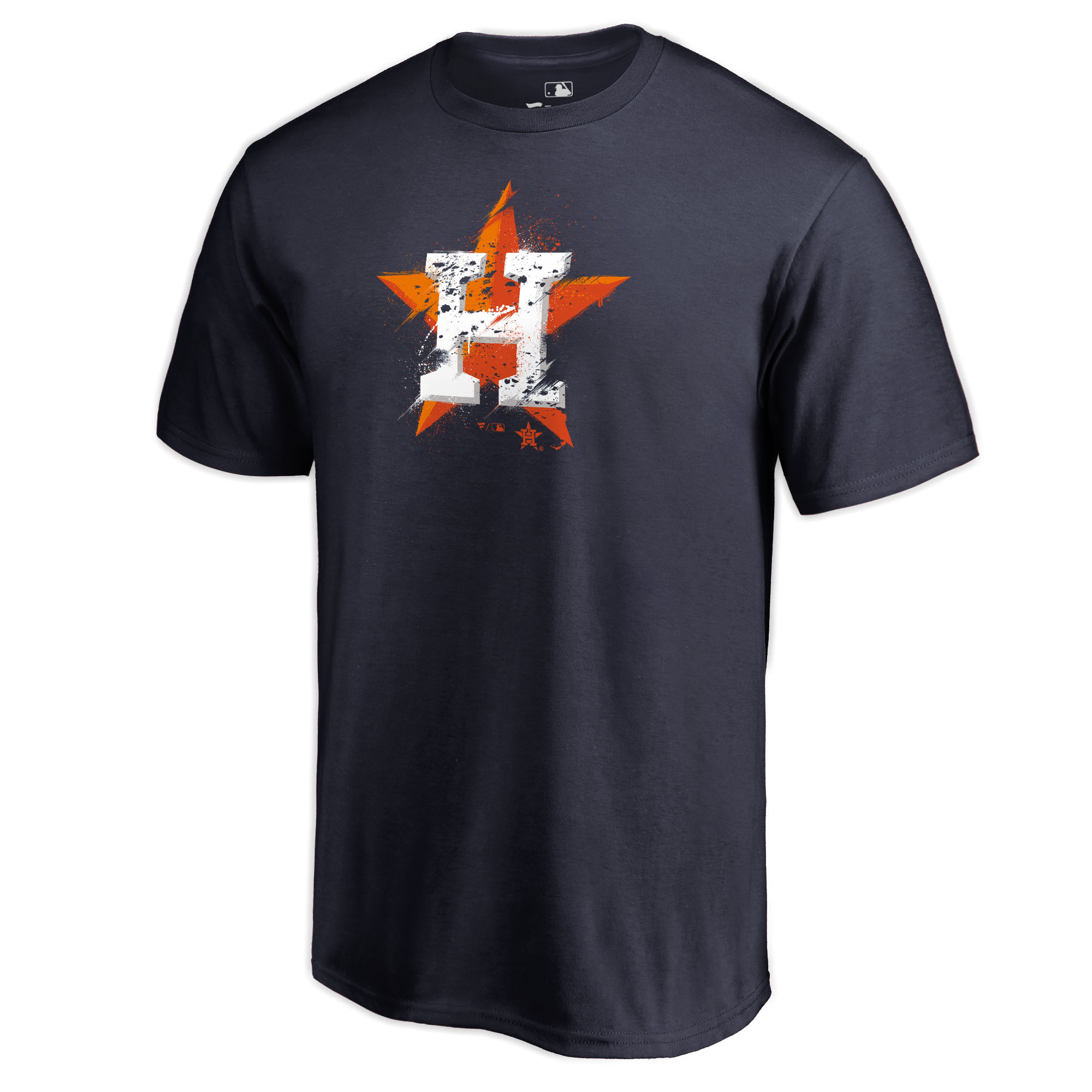 Men’s Navy Houston Astros Splatter Logo T-Shirt Houston Astros Fan Edition