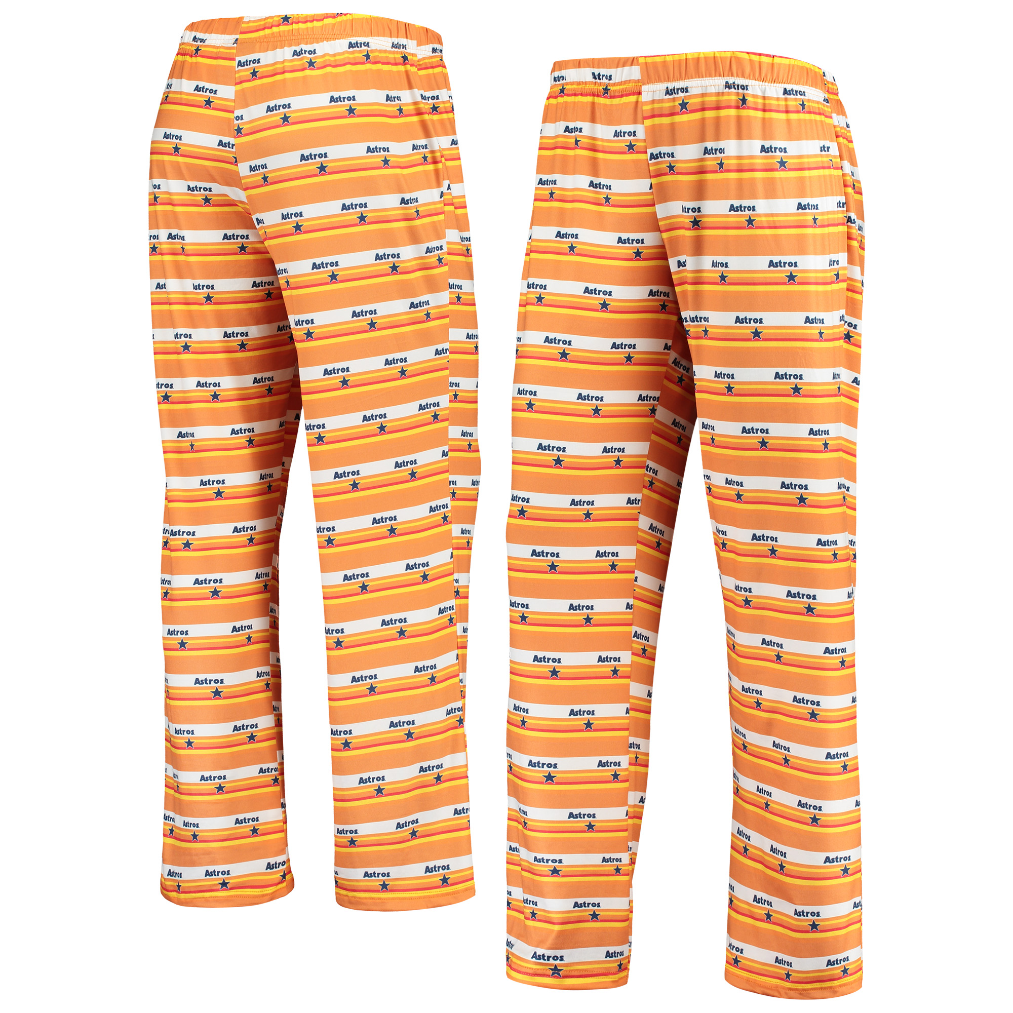 Women’s Orange Houston Astros Retro Print Sleep Pants Houston Astros Fan Edition