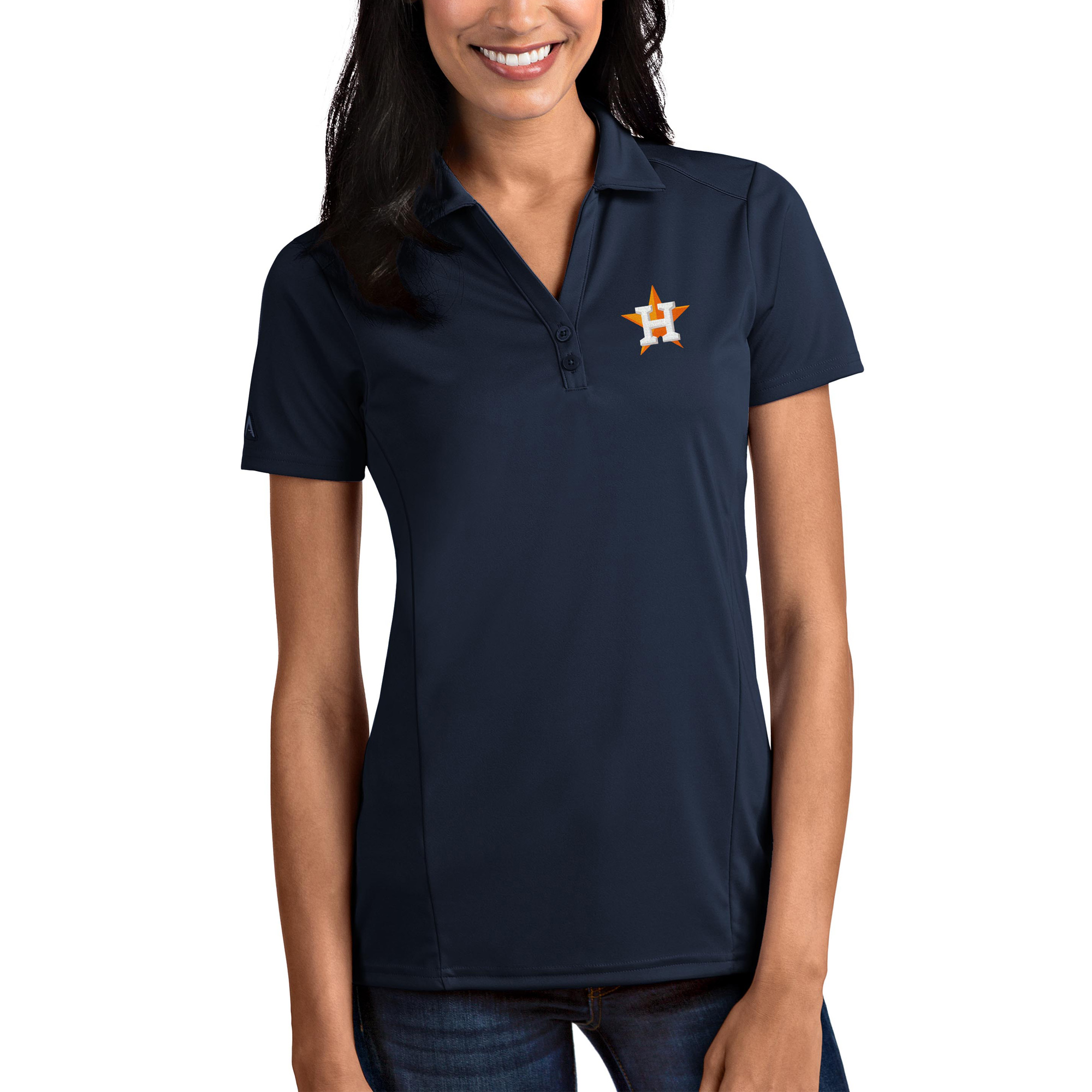 Houston Astros Antigua Women’s Tribute Polo – Navy Houston Astros Fan Edition