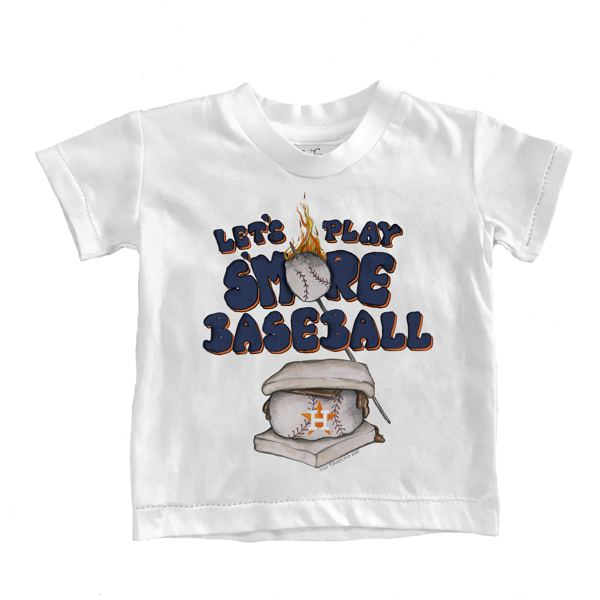 Toddler Tiny Turnip White Houston Astros S’mores T-Shirt Houston Astros Fan Edition