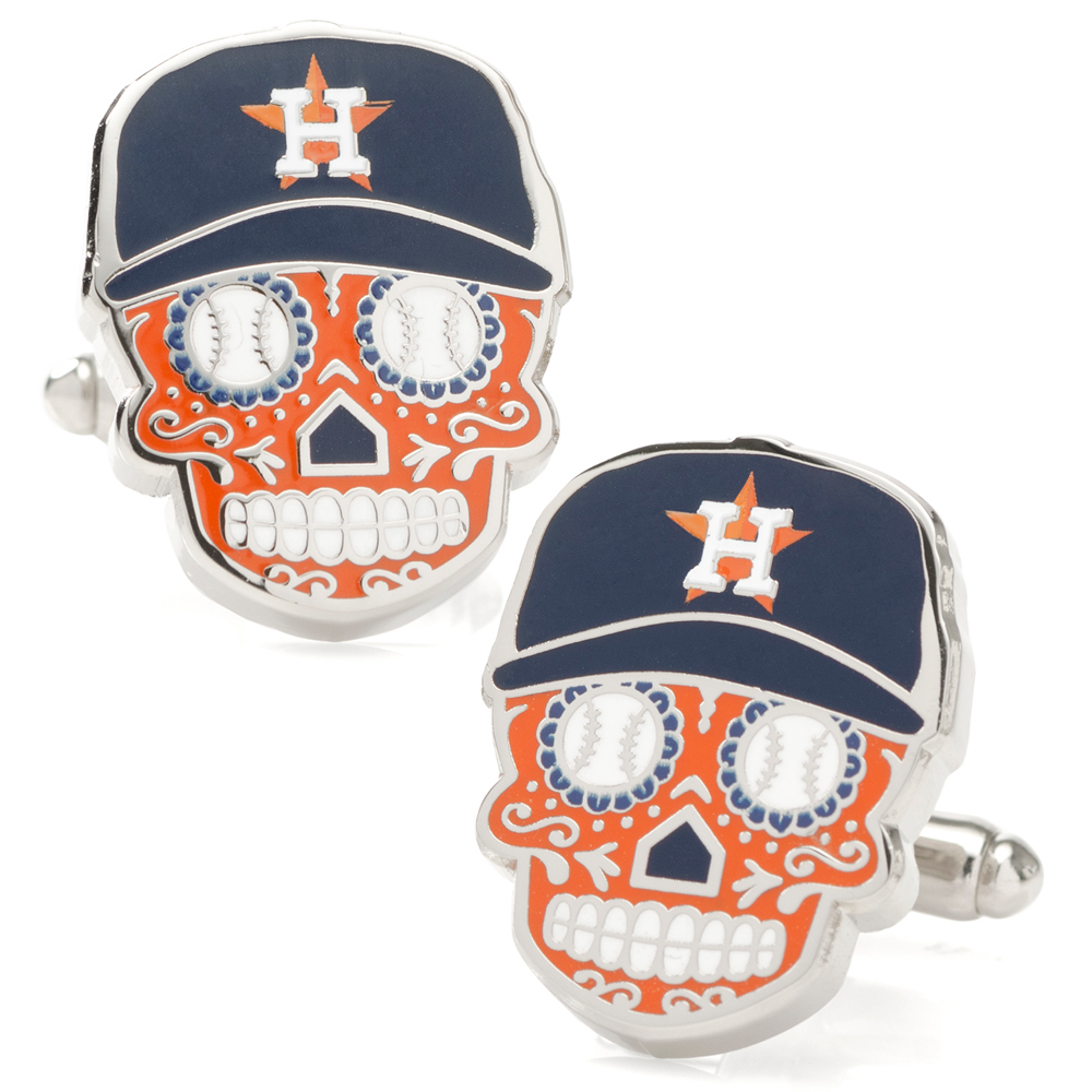 Men’s Navy Houston Astros Sugar Skull Cufflinks Houston Astros Fan Edition