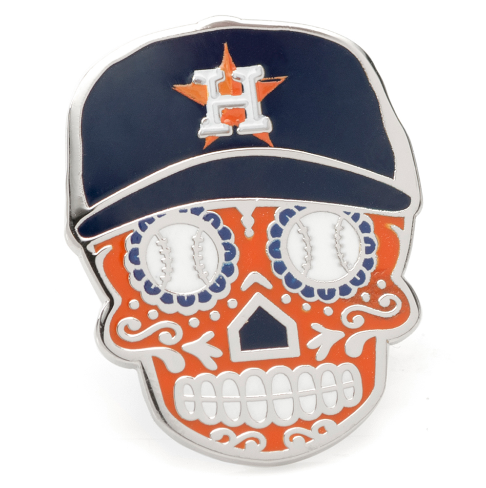 Men’s Navy Houston Astros Sugar Skull Lapel Pin Houston Astros Fan Edition