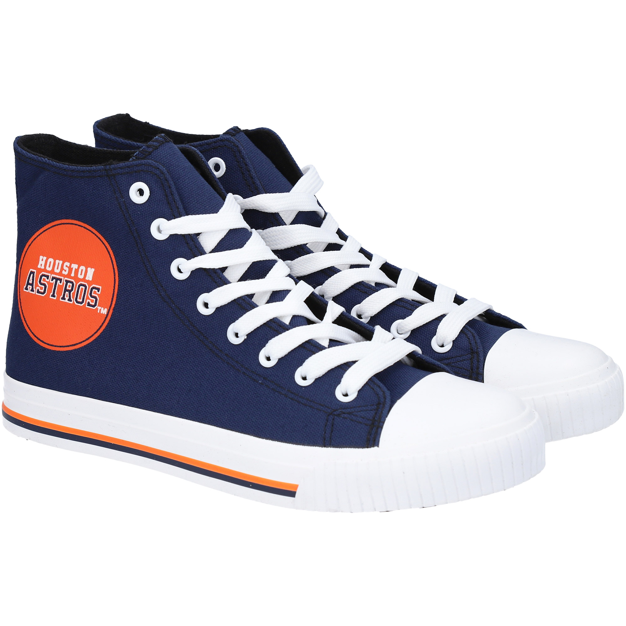 Men’s FOCO Houston Astros High Top Canvas Sneakers Houston Astros Fan Edition