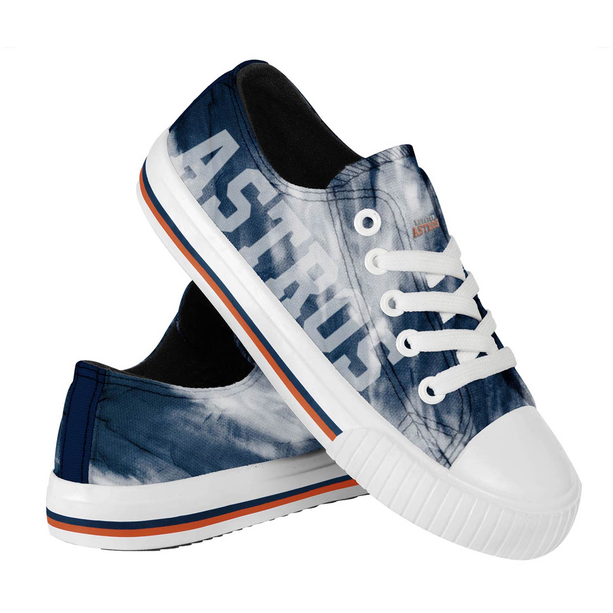 Youth FOCO Houston Astros Tie-Dye Canvas Sneakers Houston Astros Fan Edition