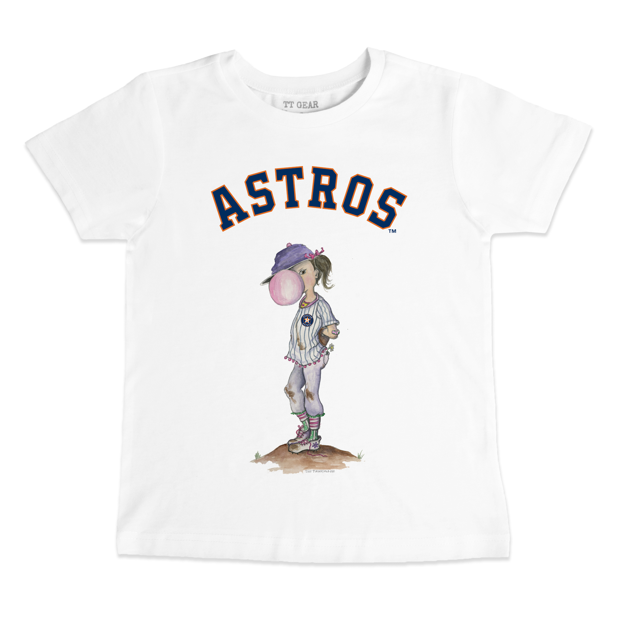 Toddler Tiny Turnip White Houston Astros Bubbles T-Shirt Houston Astros Fan Edition