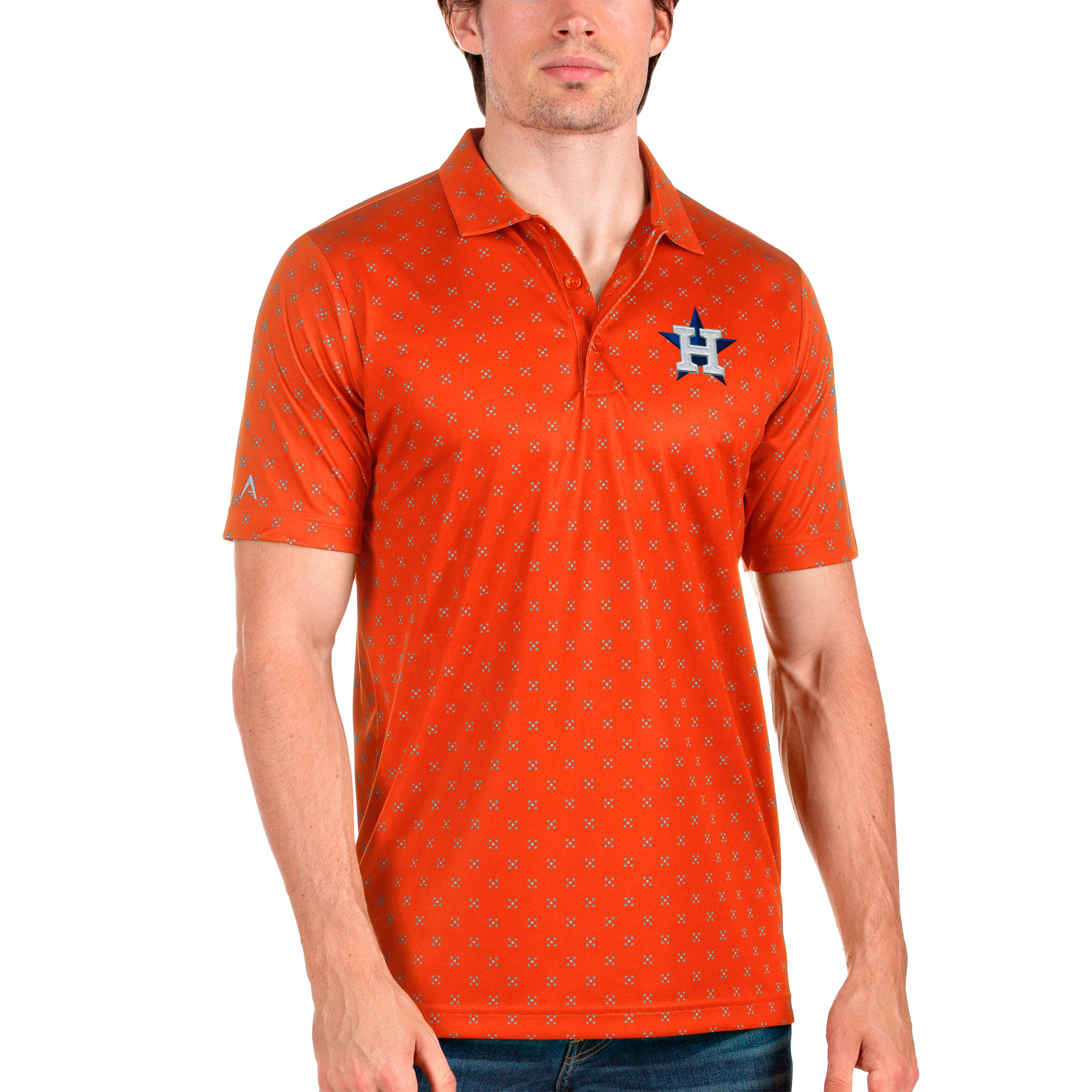 Men’s Antigua Orange Houston Astros Spark Polo Houston Astros Fan Edition
