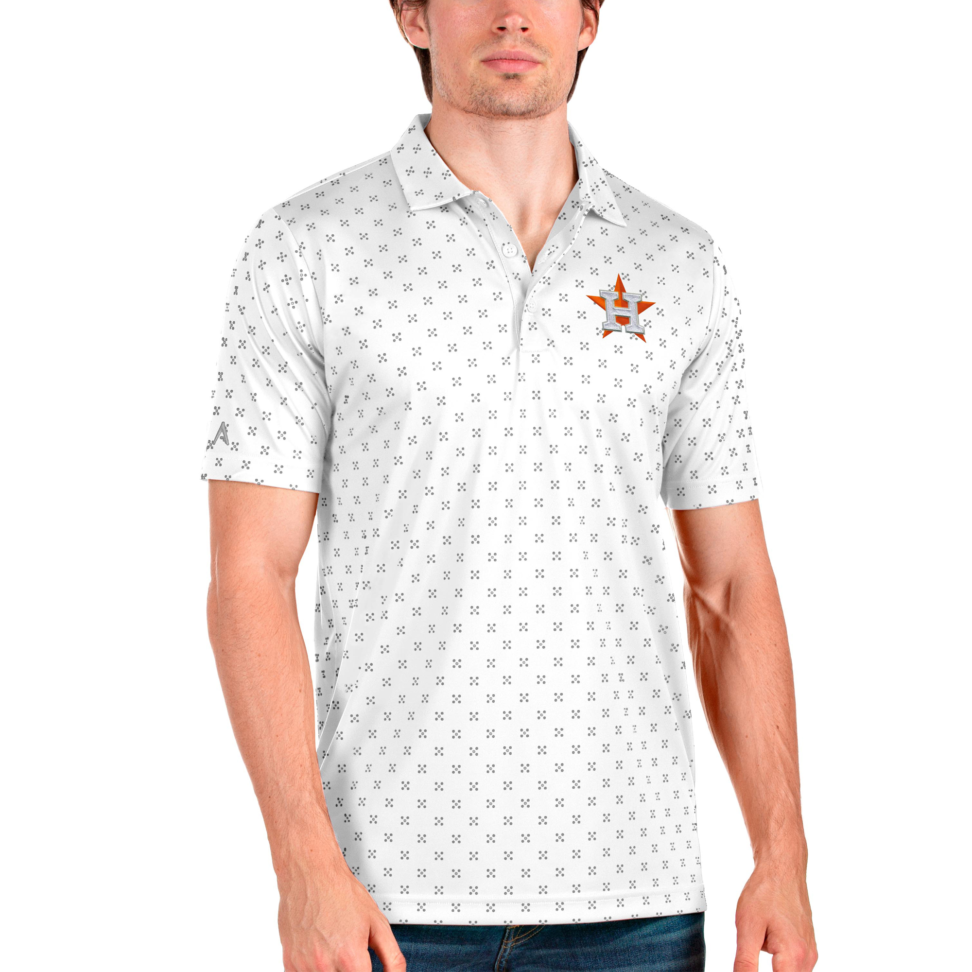 Men’s Antigua White Houston Astros Spark Polo Houston Astros Fan Edition