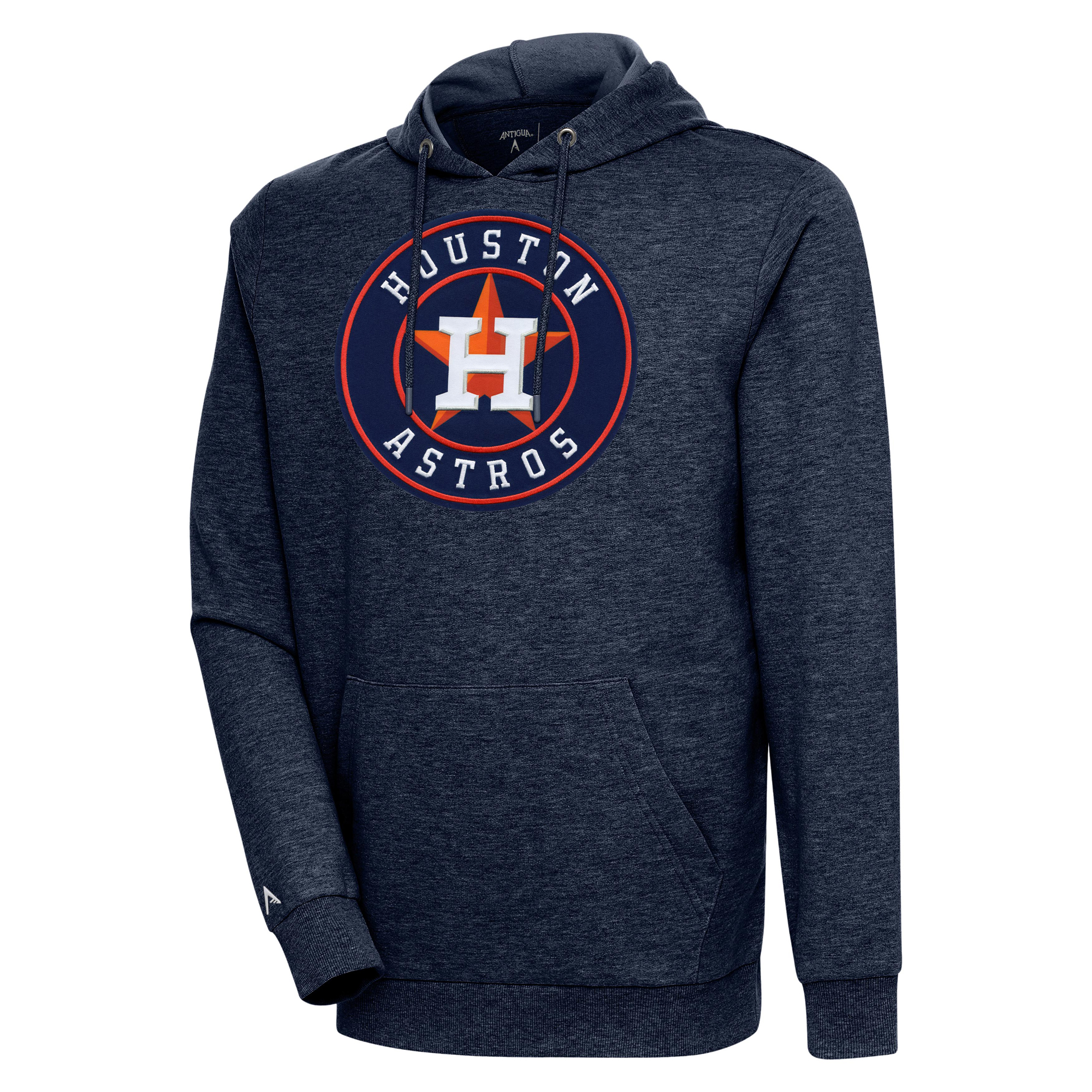 Men’s Antigua Heather Navy Houston Astros Action Pullover Hoodie Houston Astros Fan Edition