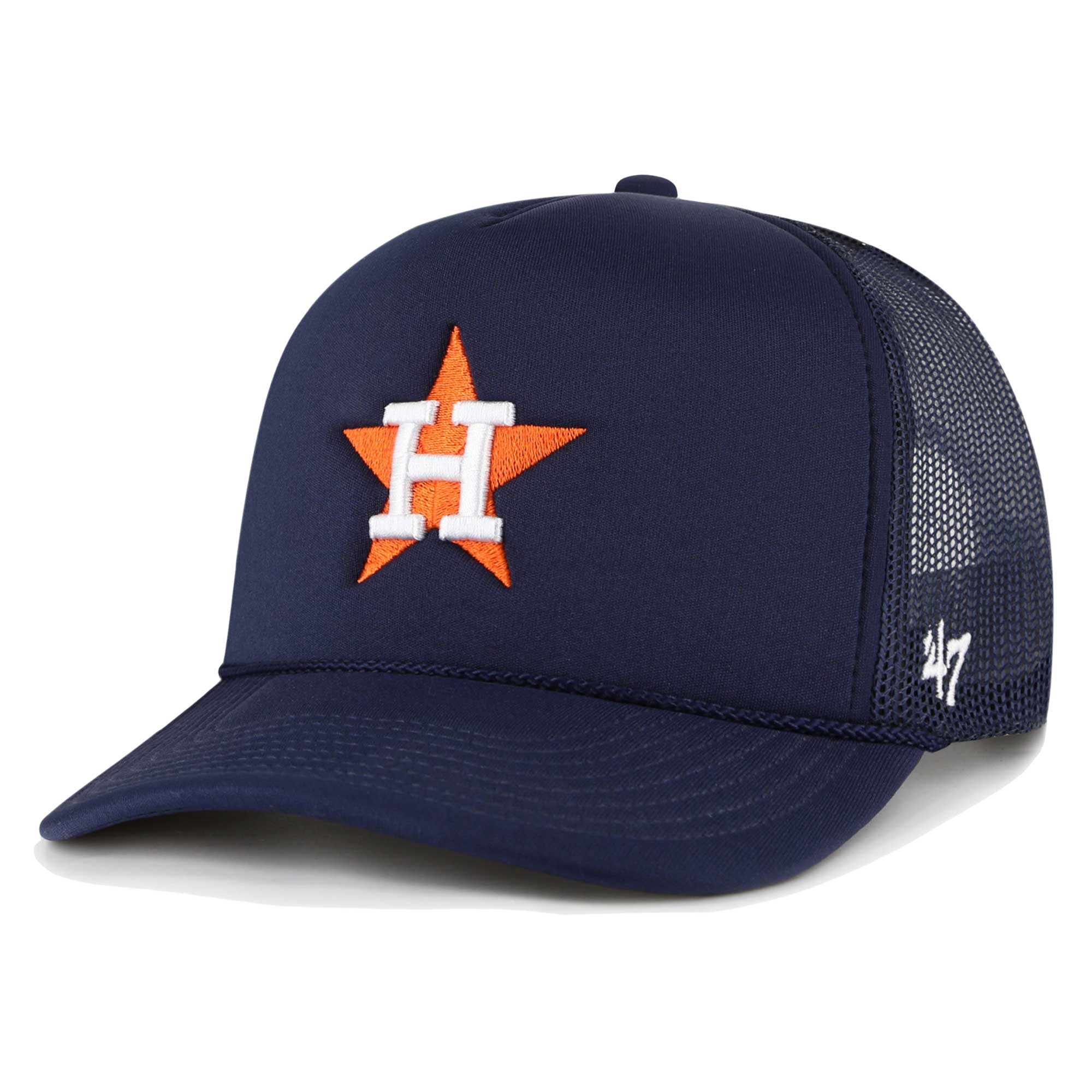 Men’s ’47 Navy Houston Astros Foam Logo Trucker Adjustable Hat Houston Astros Fan Edition