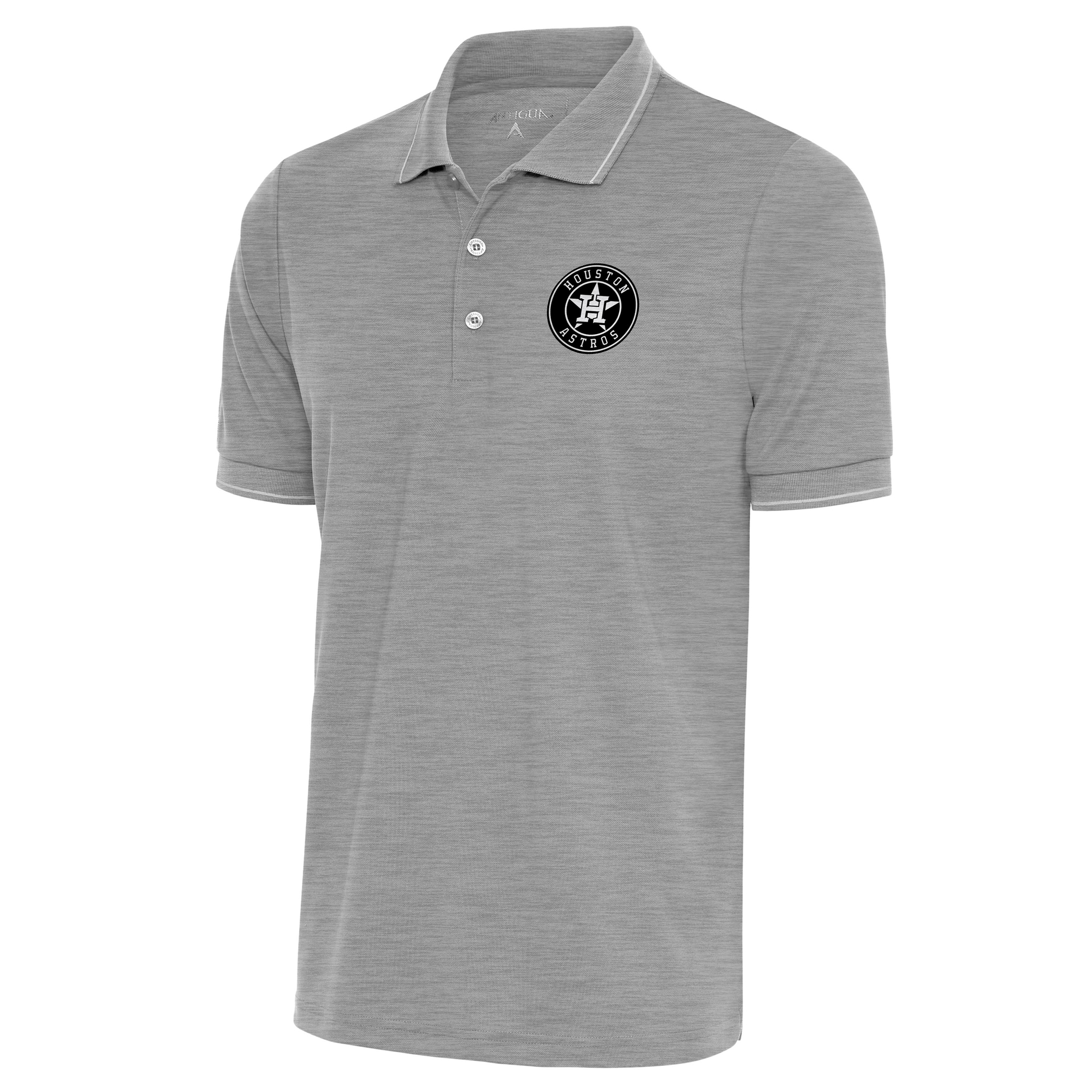 Men’s Antigua Heather Gray Houston Astros Metallic Affluent Polo Houston Astros Fan Edition