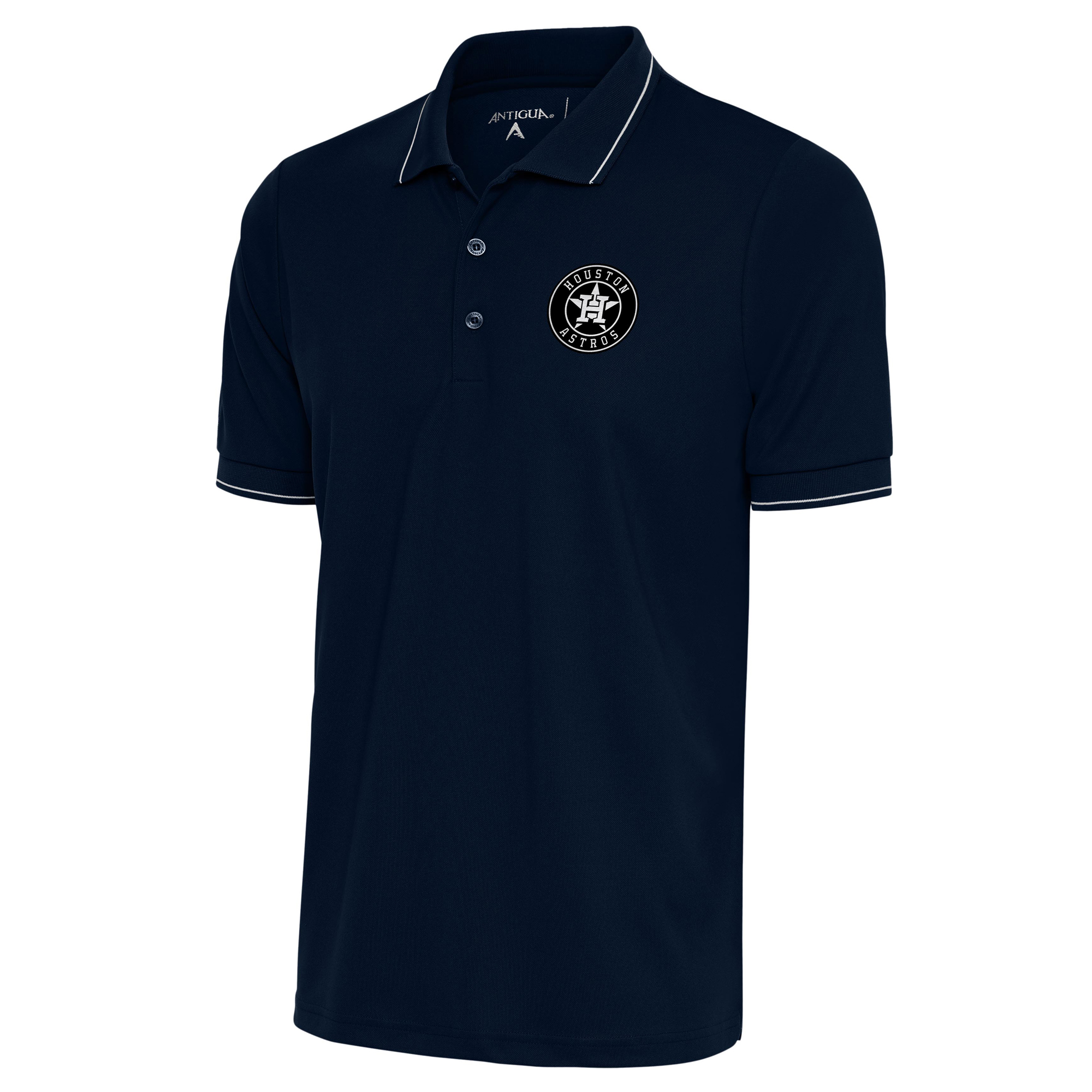 Men’s Antigua Navy Houston Astros Metallic Affluent Polo Houston Astros Fan Edition