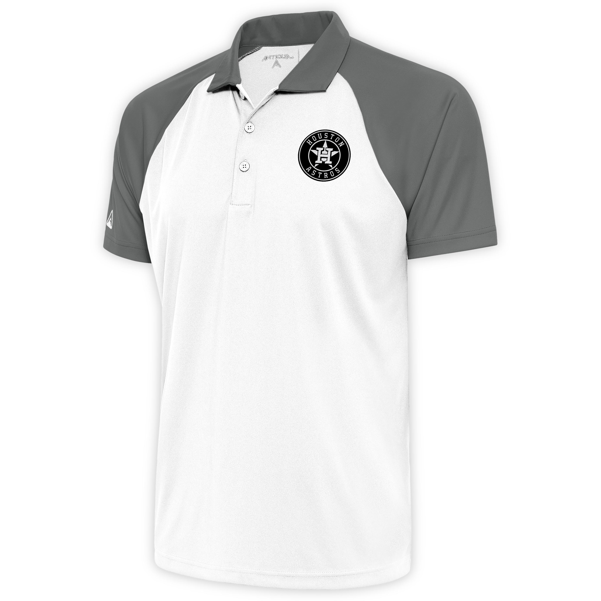 Men’s Antigua White Houston Astros Metallic Nova Polo Houston Astros Fan Edition