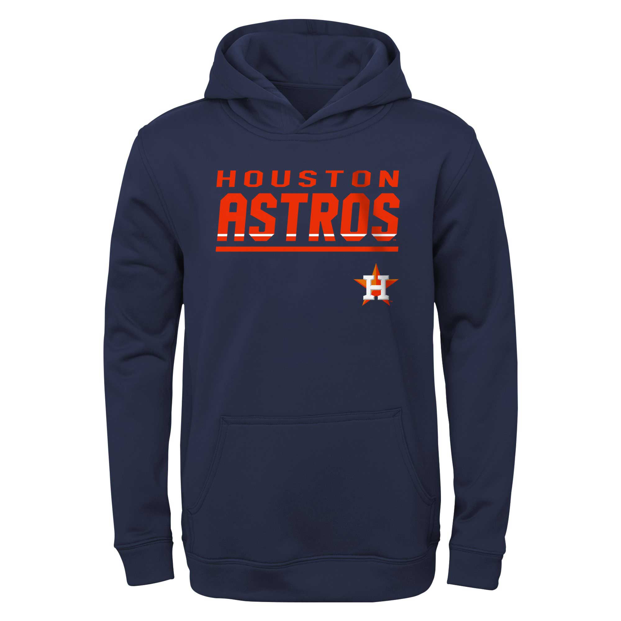Youth Navy Houston Astros Headliner Performance Pullover Hoodie Houston Astros Fan Edition