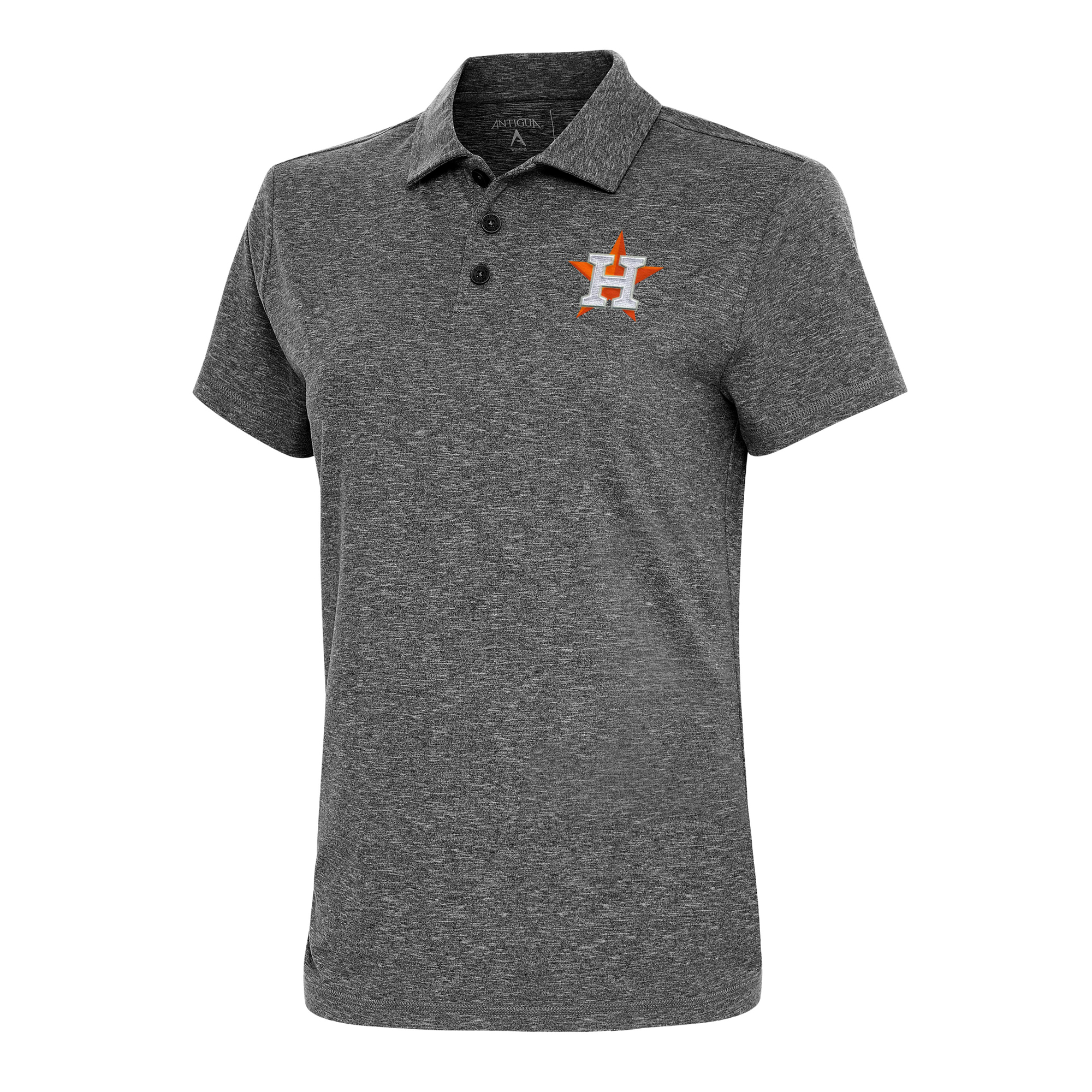 Women’s Antigua  Heather Black Houston Astros Motivated Polo Houston Astros Fan Edition