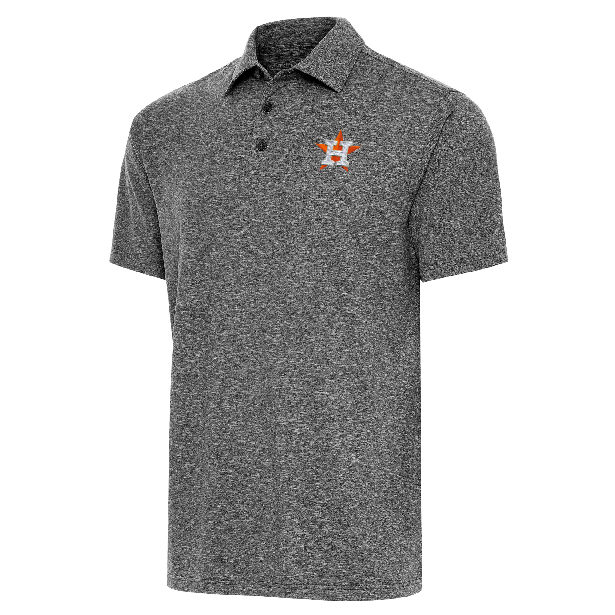 Men’s Antigua  Heather Black Houston Astros Par Polo Houston Astros Fan Edition