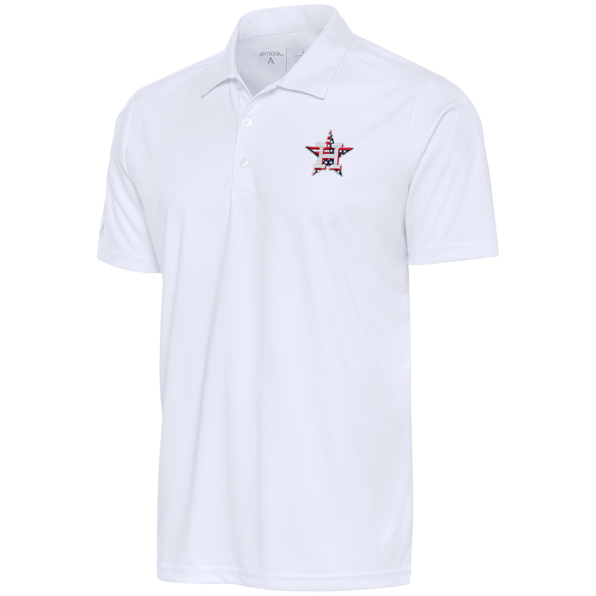 Men’s Antigua  White Houston Astros Patriotic Tribute Polo Houston Astros Fan Edition