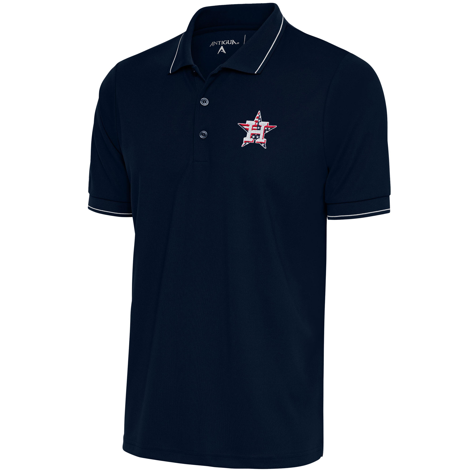 Men’s Antigua  Navy/White Houston Astros Patriotic Affluent Polo Houston Astros Fan Edition