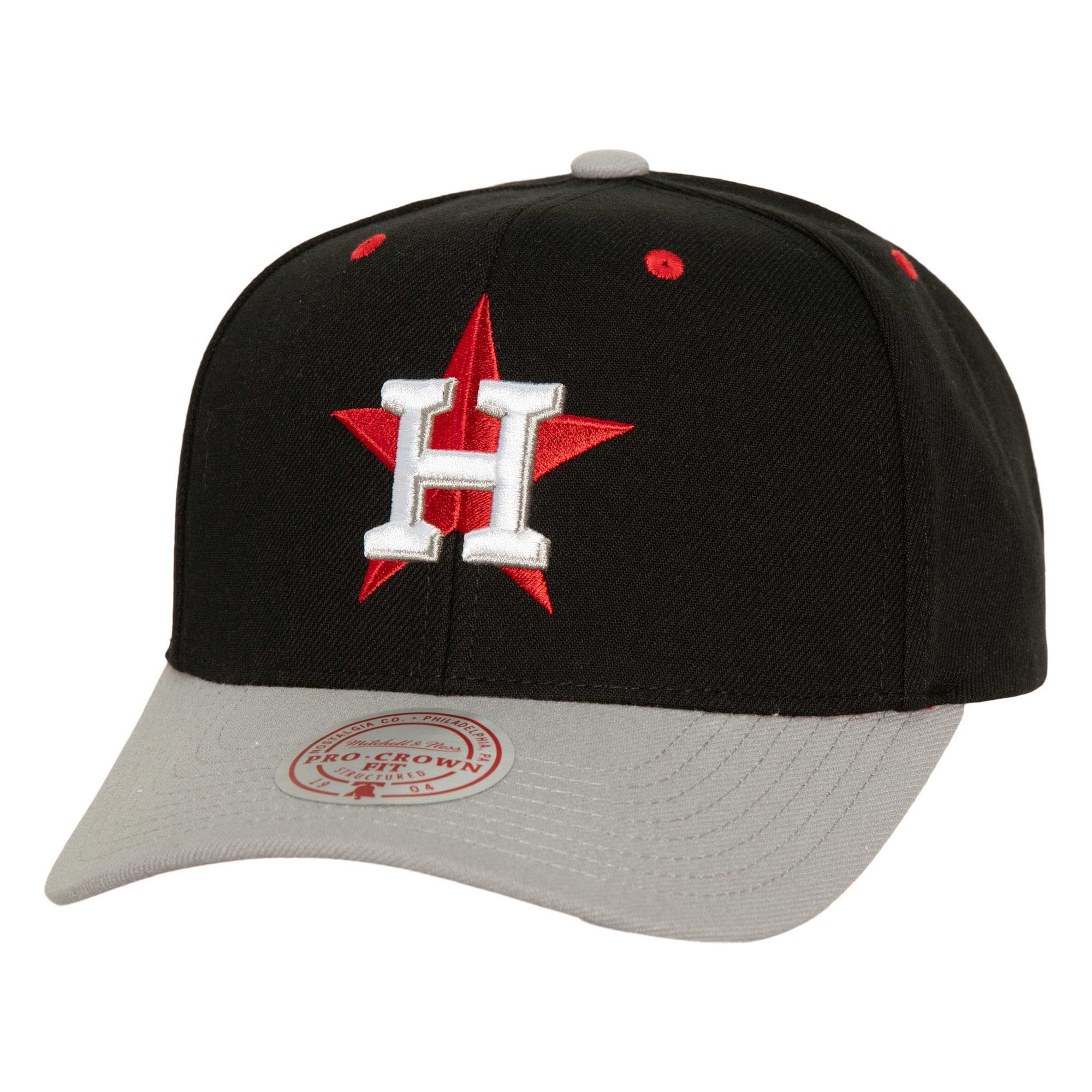 Men’s Mitchell & Ness Black Houston Astros Bred Pro Adjustable Hat Houston Astros Fan Edition