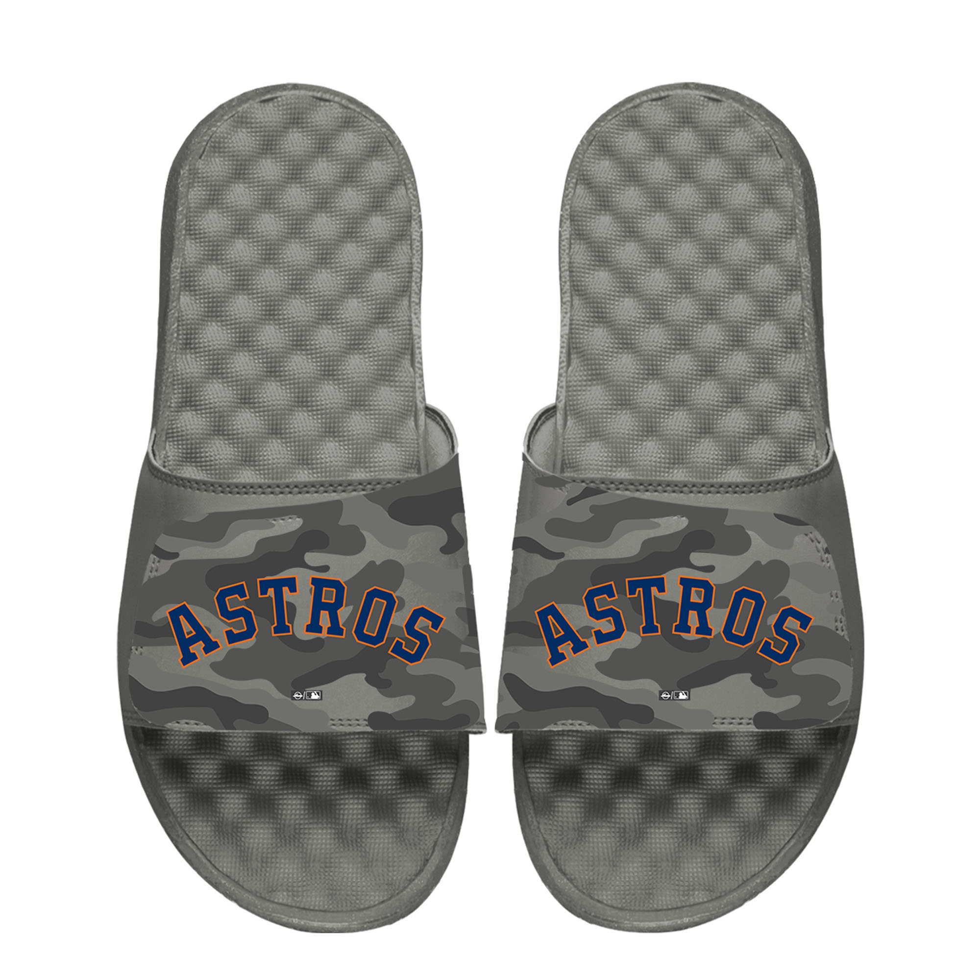 Youth ISlide Gray Houston Astros Camo Slide Sandals Houston Astros Fan Edition