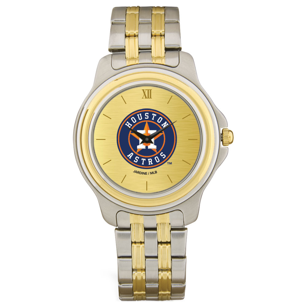 Men’s  Houston Astros Gold Dial Two-Tone Wristwatch Houston Astros Fan Edition