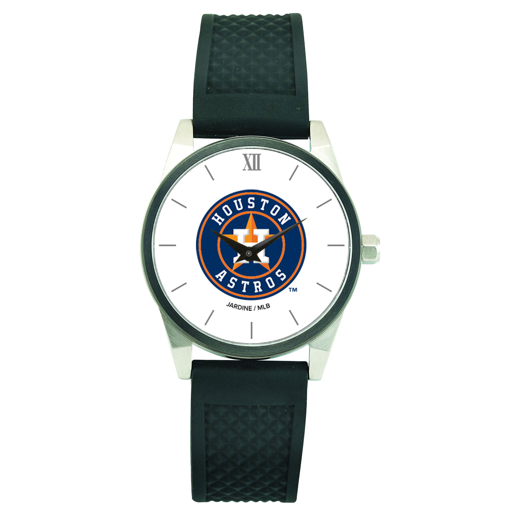 Men’s  Black Houston Astros Silicone Strap Wristwatch Houston Astros Fan Edition