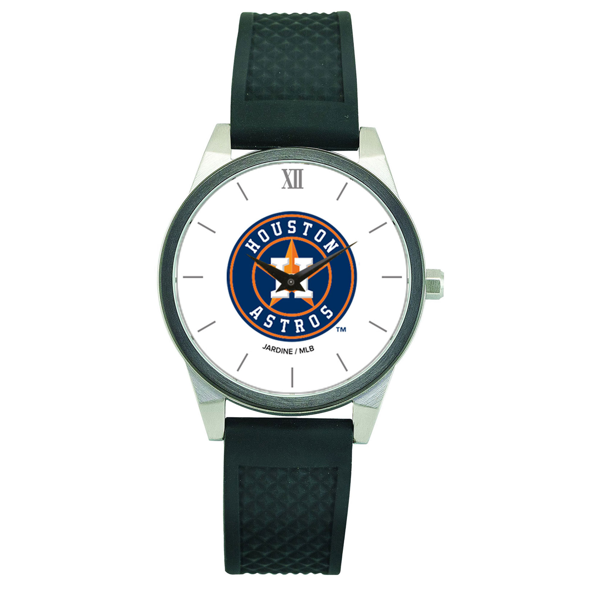 Women’s  Black Houston Astros Silicone Strap Wristwatch Houston Astros Fan Edition