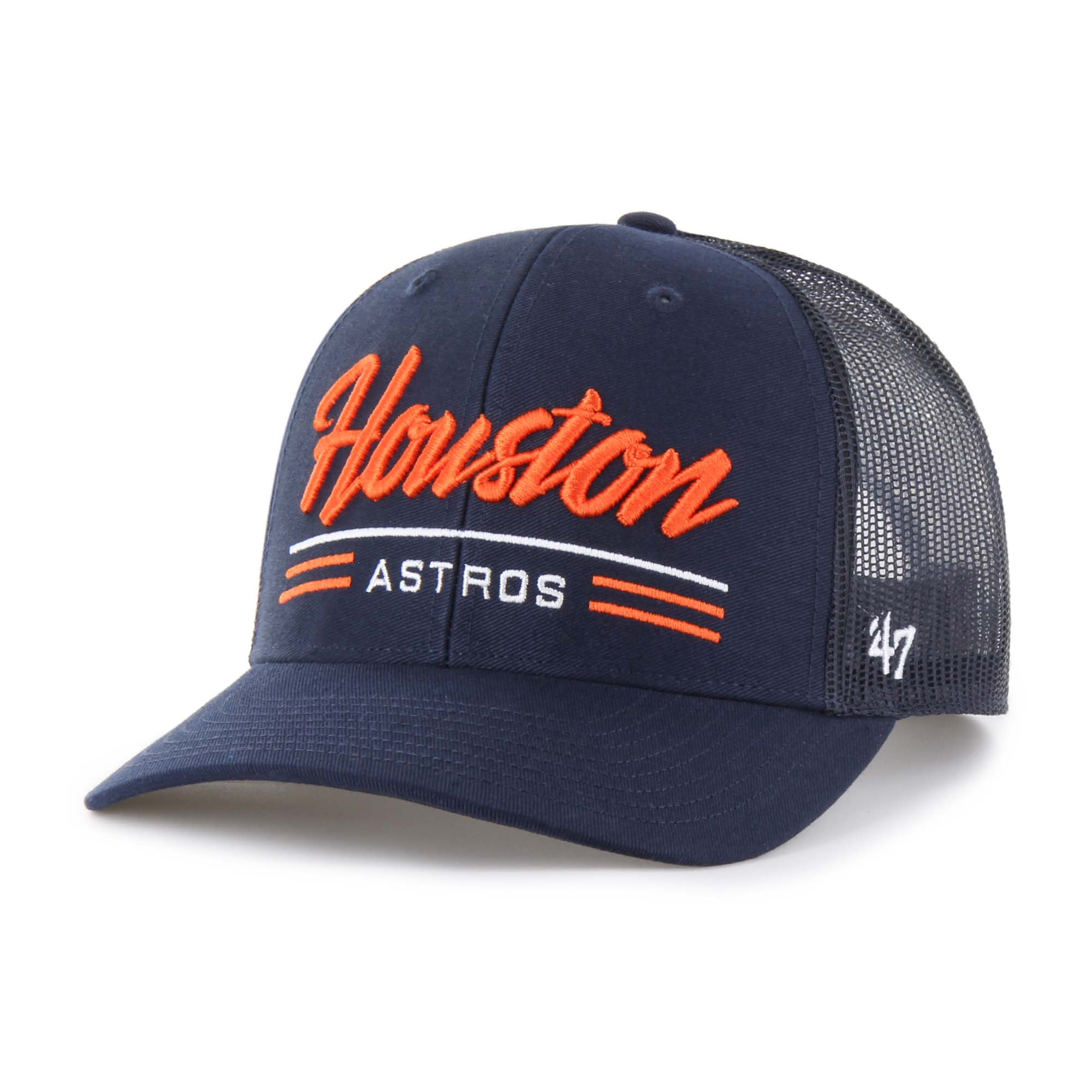 Men’s ’47 Navy Houston Astros Garner Trucker Adjustable Hat Houston Astros Fan Edition