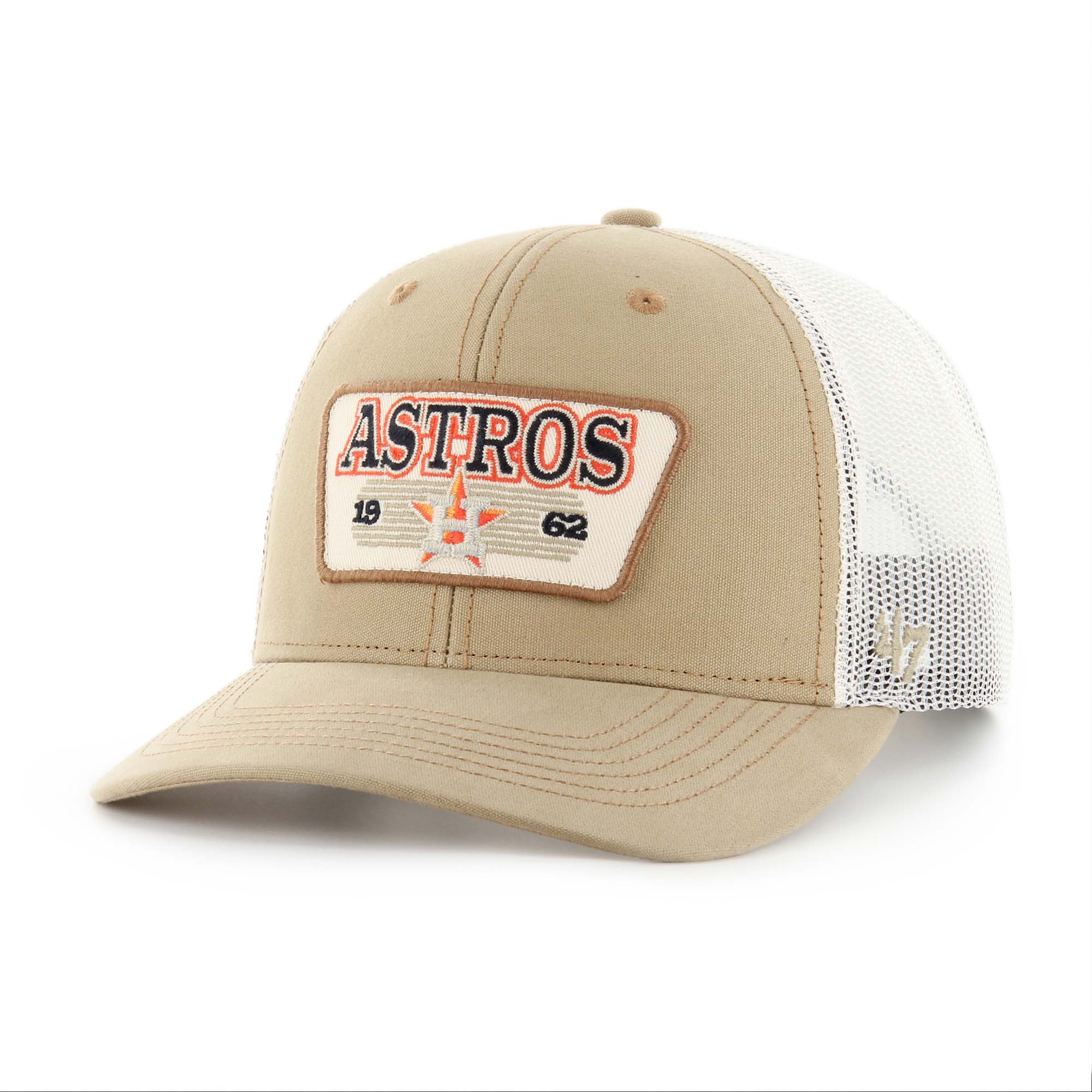 Men’s ’47 Khaki Houston Astros Ridgewood Trucker Adjustable Hats Houston Astros Fan Edition