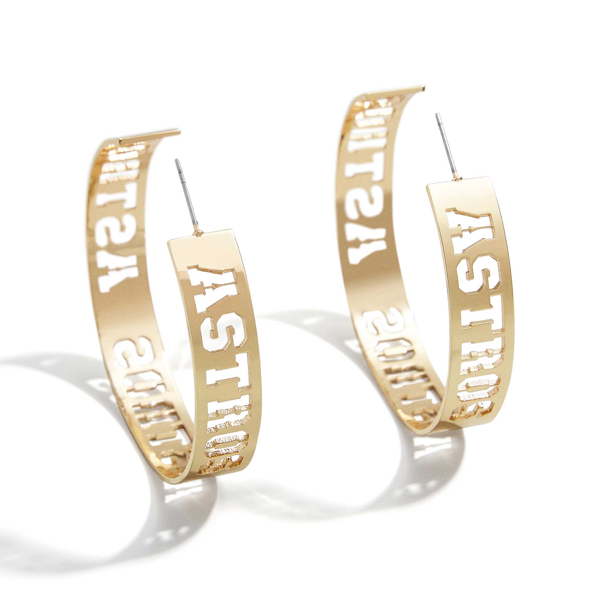 WEAR by Erin Andrews x Baublebar Houston Astros Large Cutout Hoop Earrings Houston Astros Fan Edition