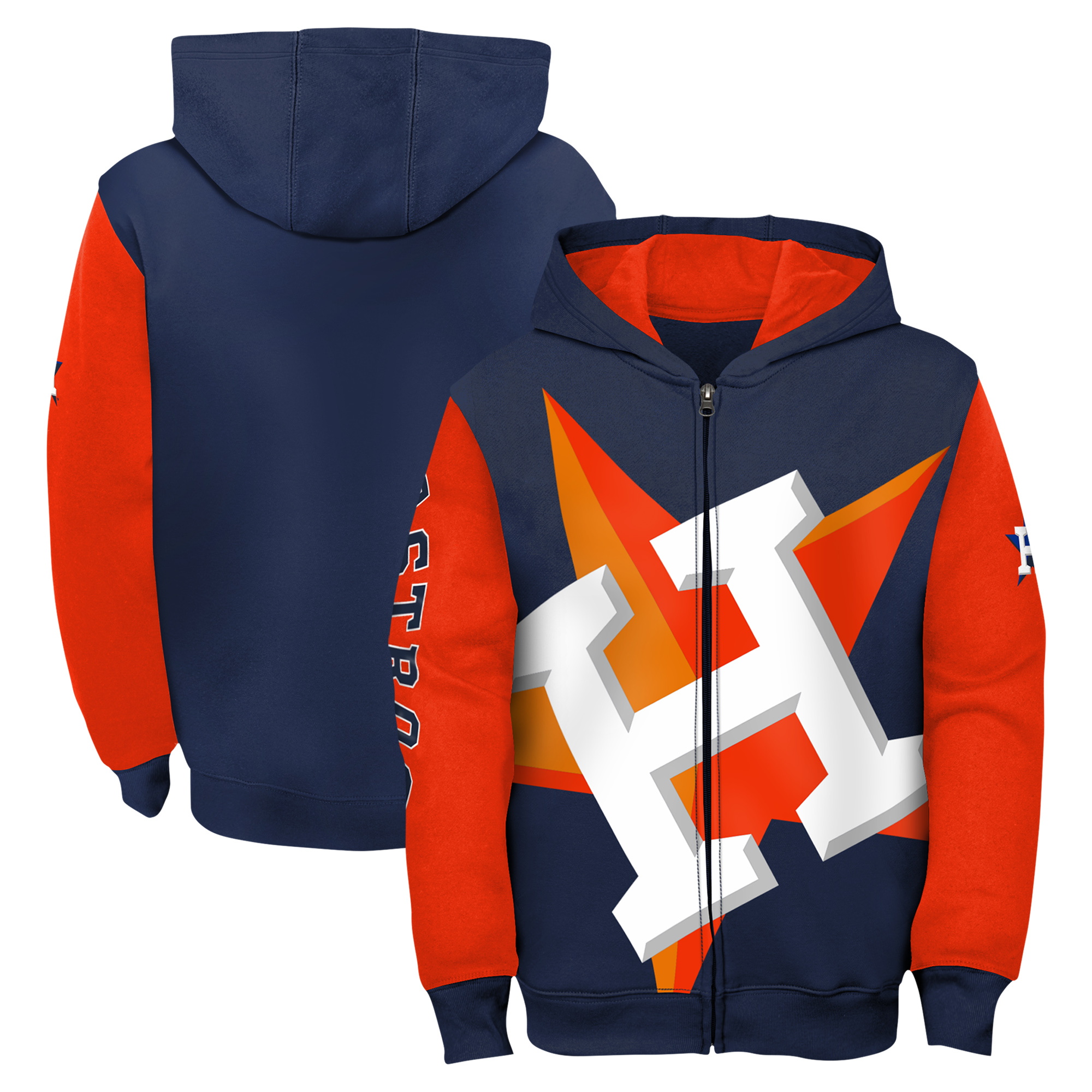 Toddler Navy Houston Astros Postcard Full-Zip Hoodie Houston Astros Fan Edition