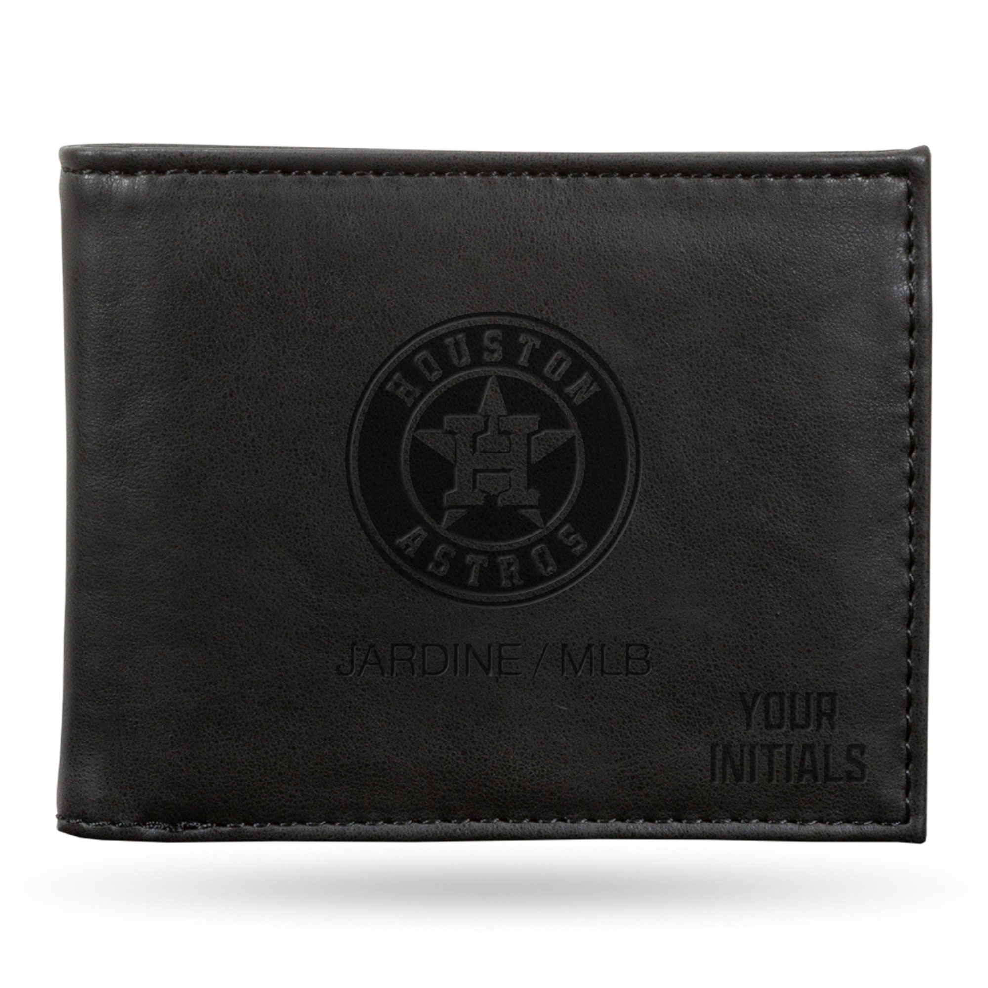 Black Houston Astros Personalized Billfold Wallet Houston Astros Fan Edition