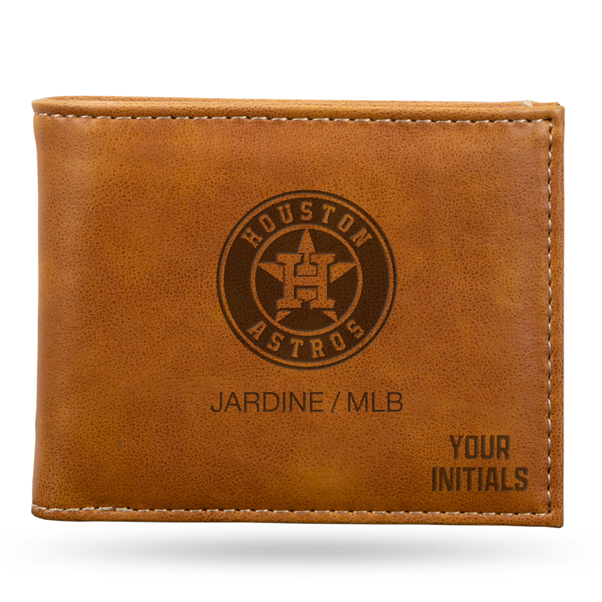 Brown Houston Astros Personalized Billfold Wallet Houston Astros Fan Edition