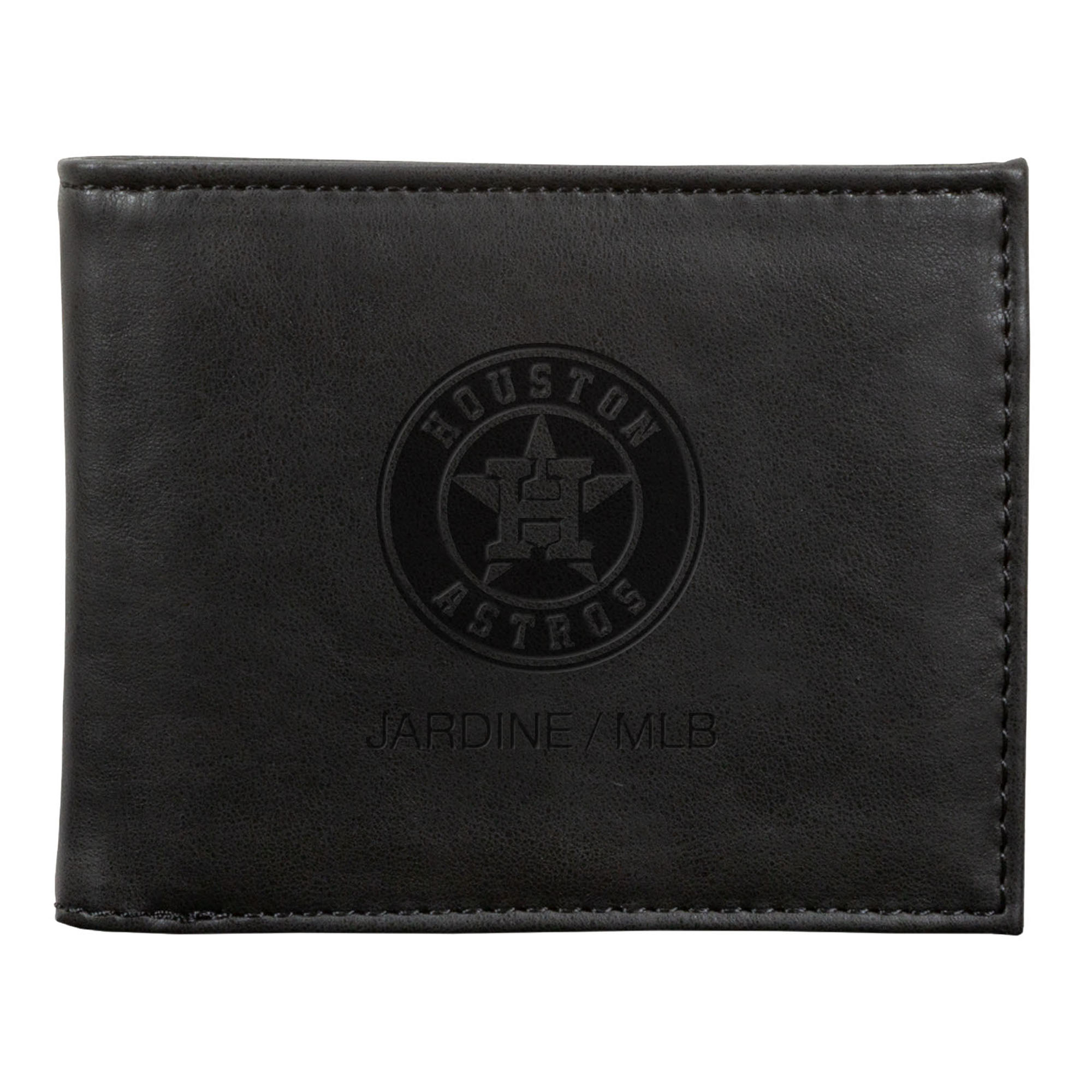 Black Houston Astros Laser-Engraved Billfold Wallet Houston Astros Fan Edition