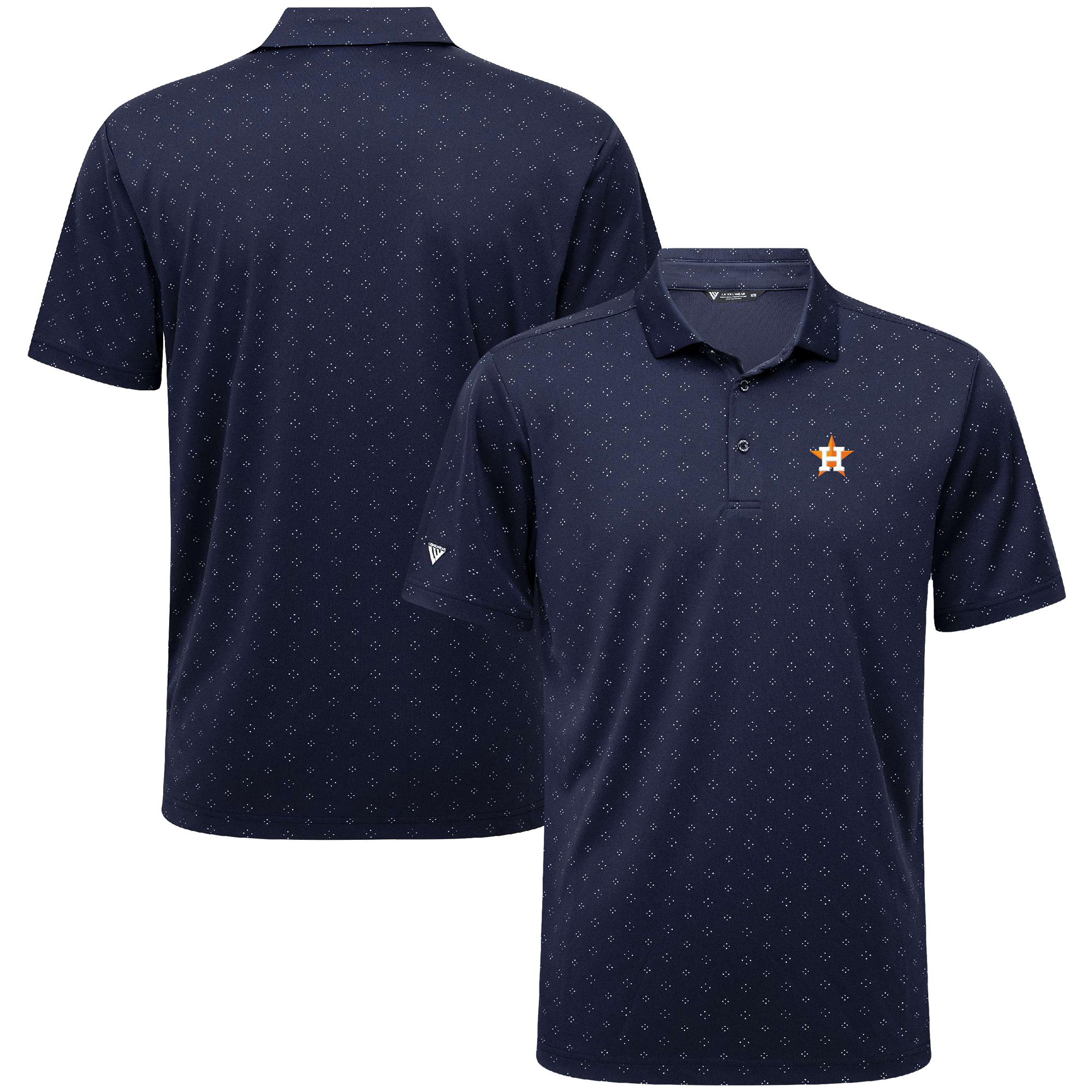 Men’s Levelwear Navy Houston Astros Detect Insignia Polo Houston Astros Fan Edition