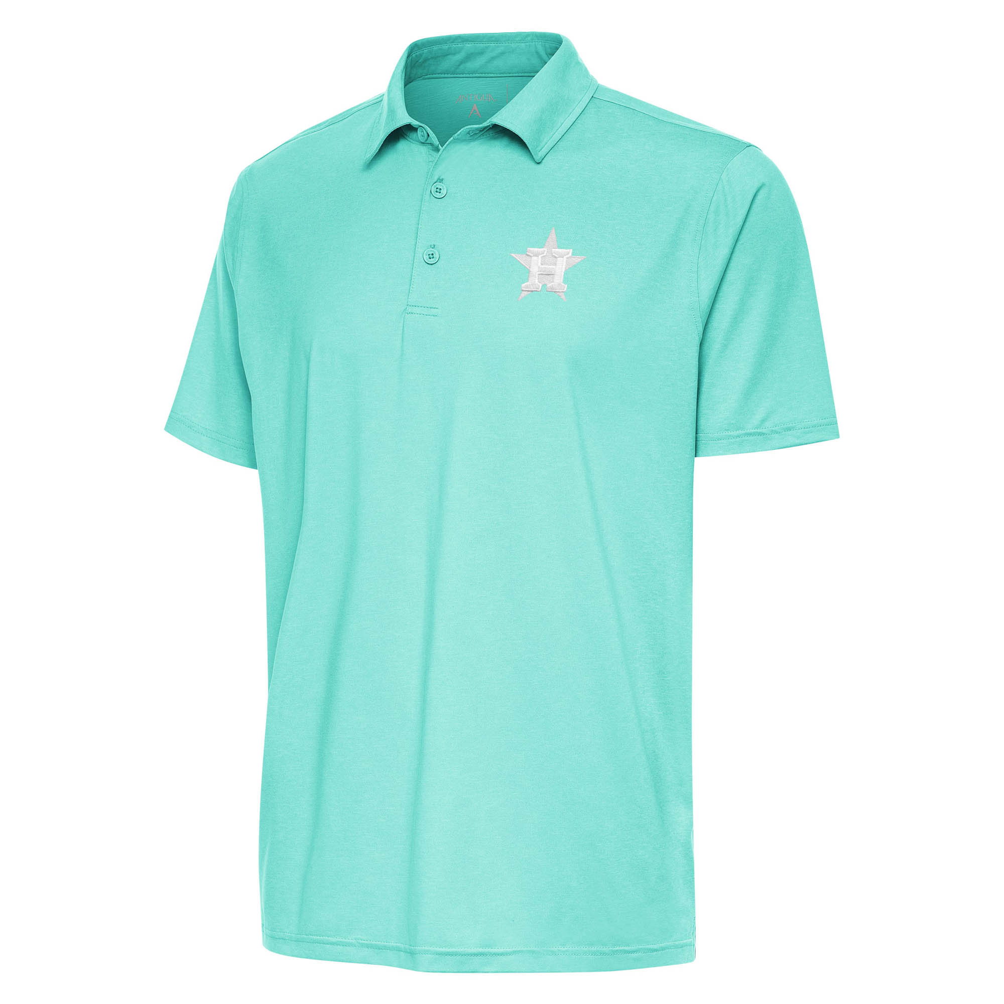 Men’s Antigua  Heather Aqua Houston Astros Par 3 Polo Houston Astros Fan Edition