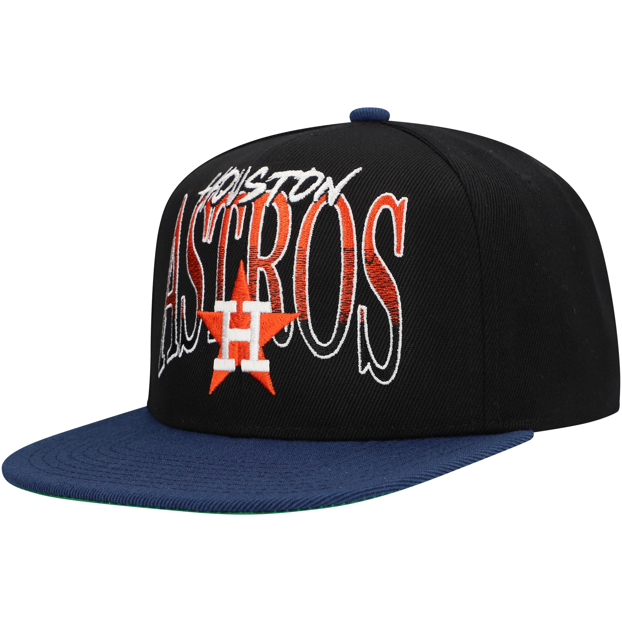 Men’s Mitchell & Ness Black Houston Astros Rise Up Snapback Hat Houston Astros Fan Edition