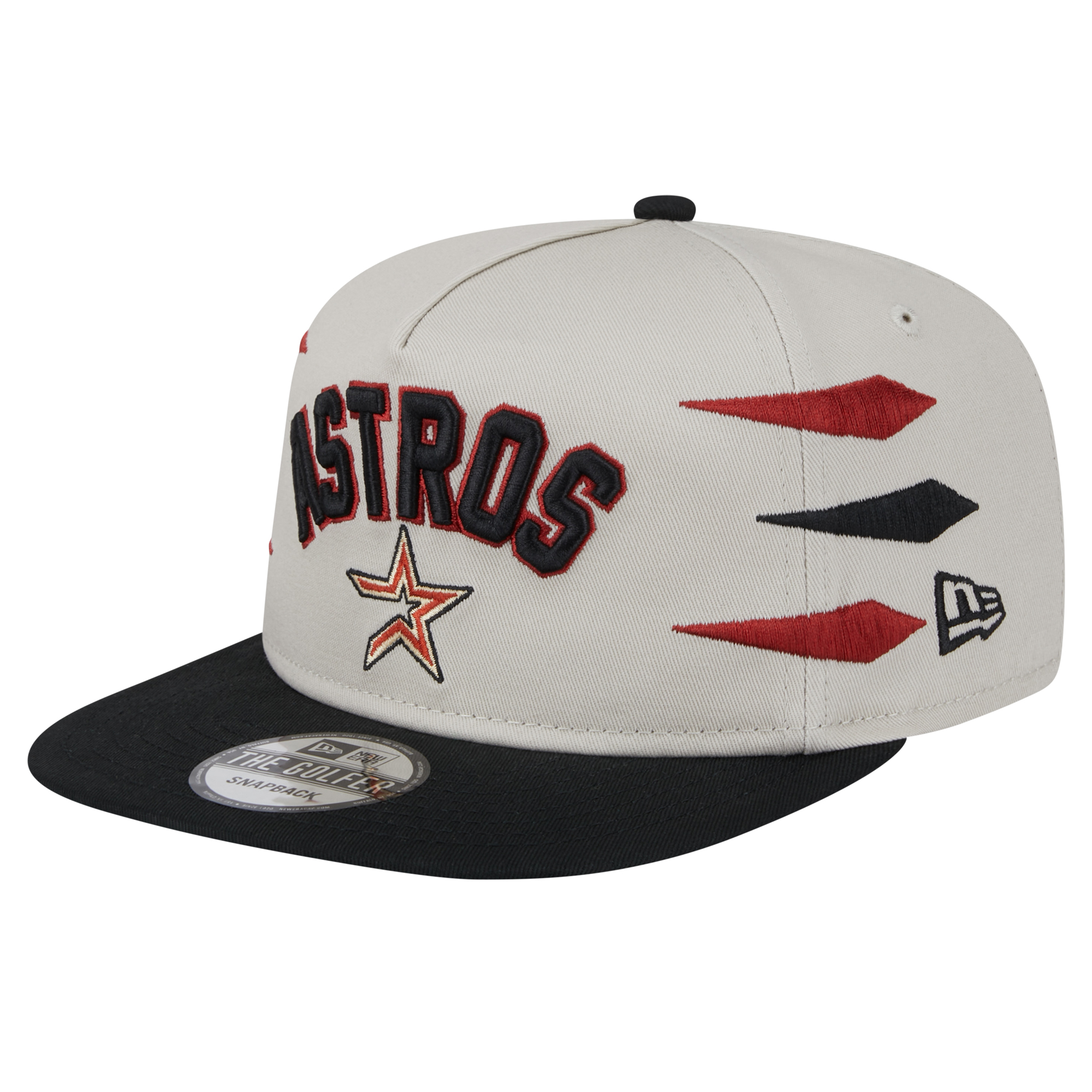 Men’s New Era Cream Houston Astros Iron Golfer Snapback Hat Houston Astros Fan Edition