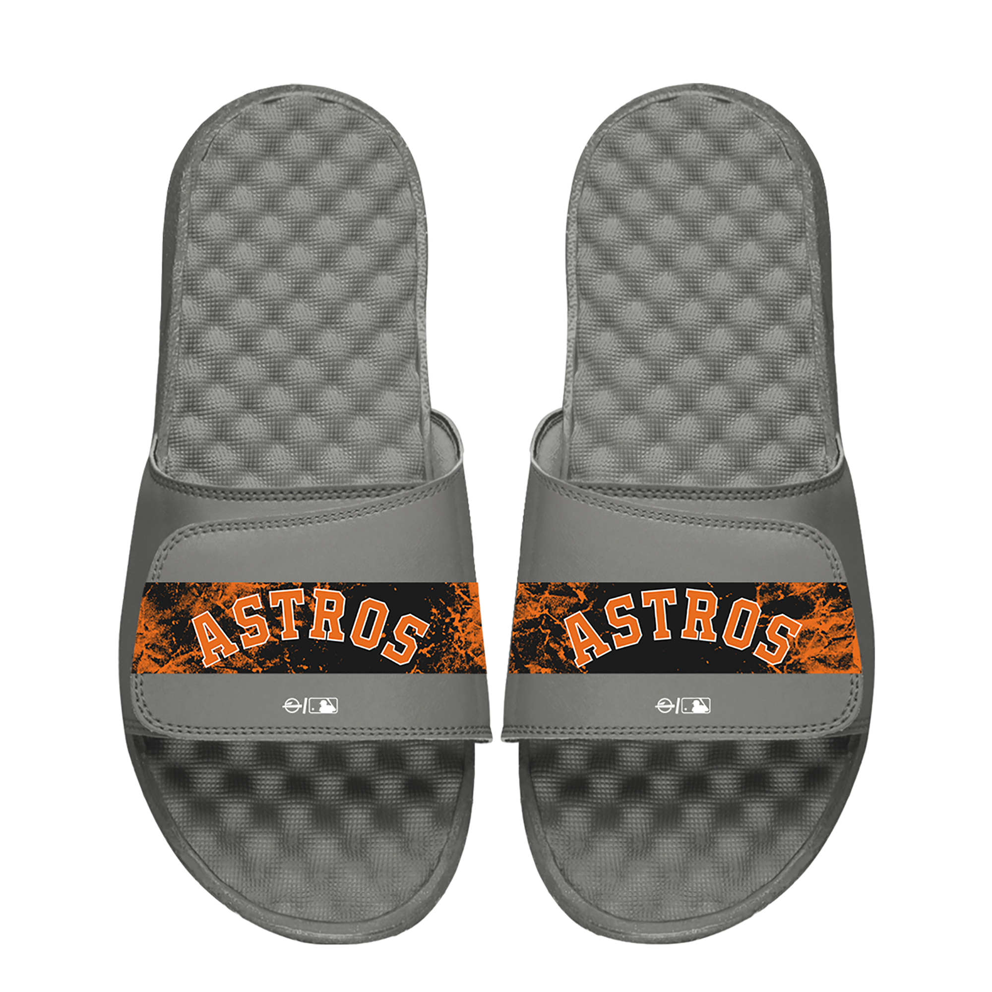 Men’s ISlide Gray Houston Astros Distressed Slide Sandals Houston Astros Fan Edition