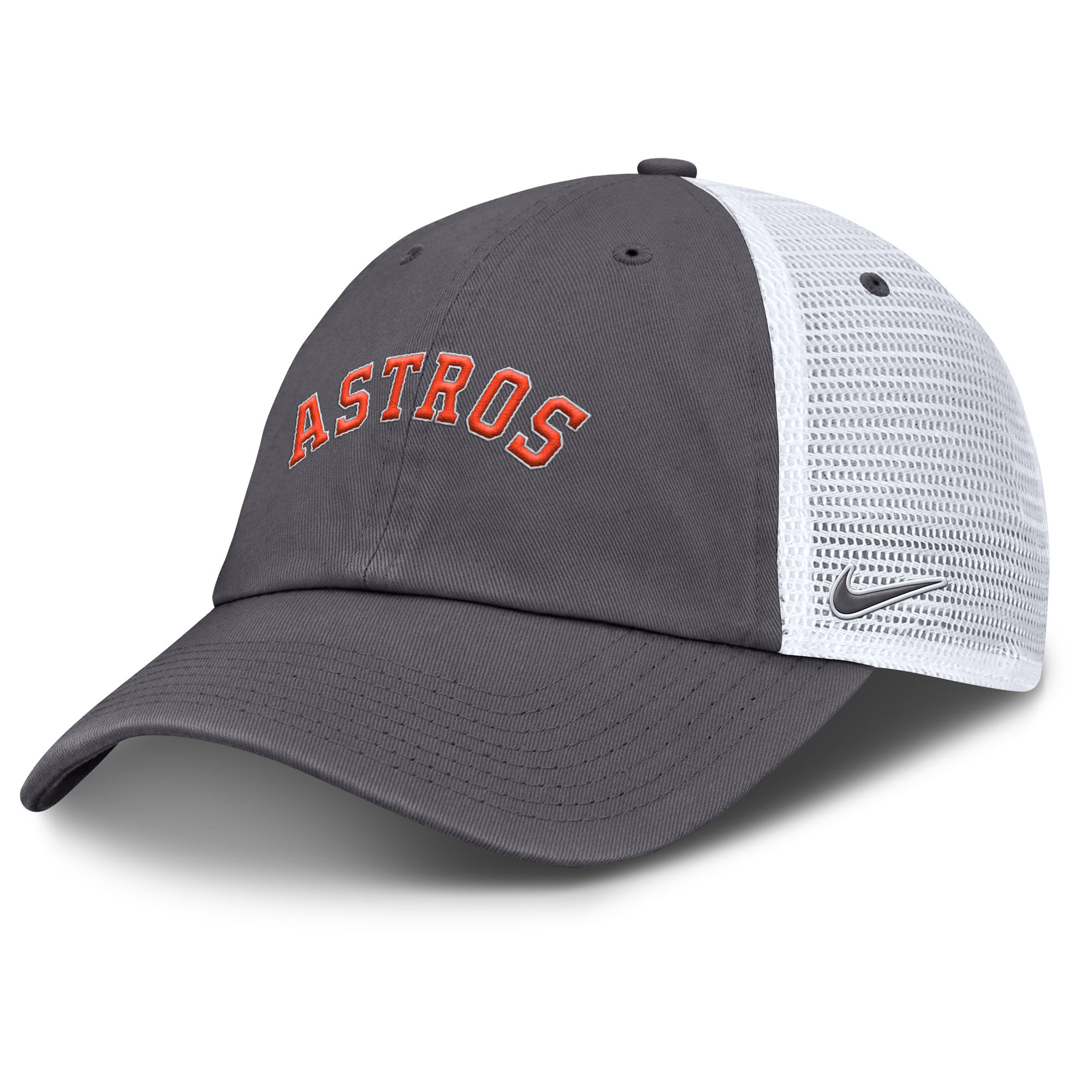 Men’s Nike Gray Houston Astros Wordmark Club Adjustable Trucker Hat Houston Astros Fan Edition